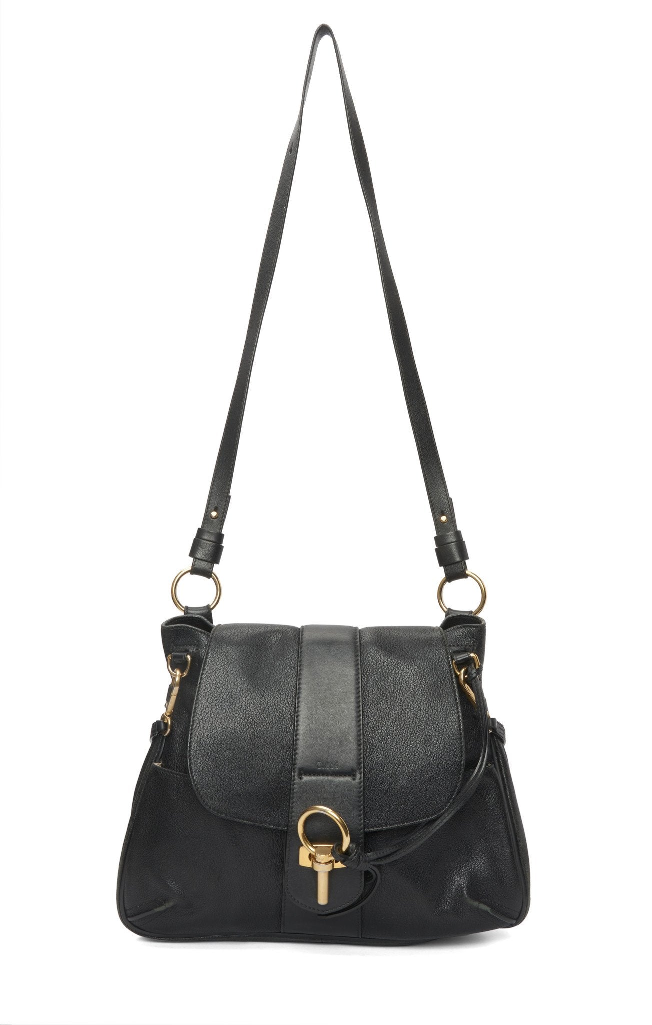 Chloé Black Leather Medium Lexa Shoulder Bag