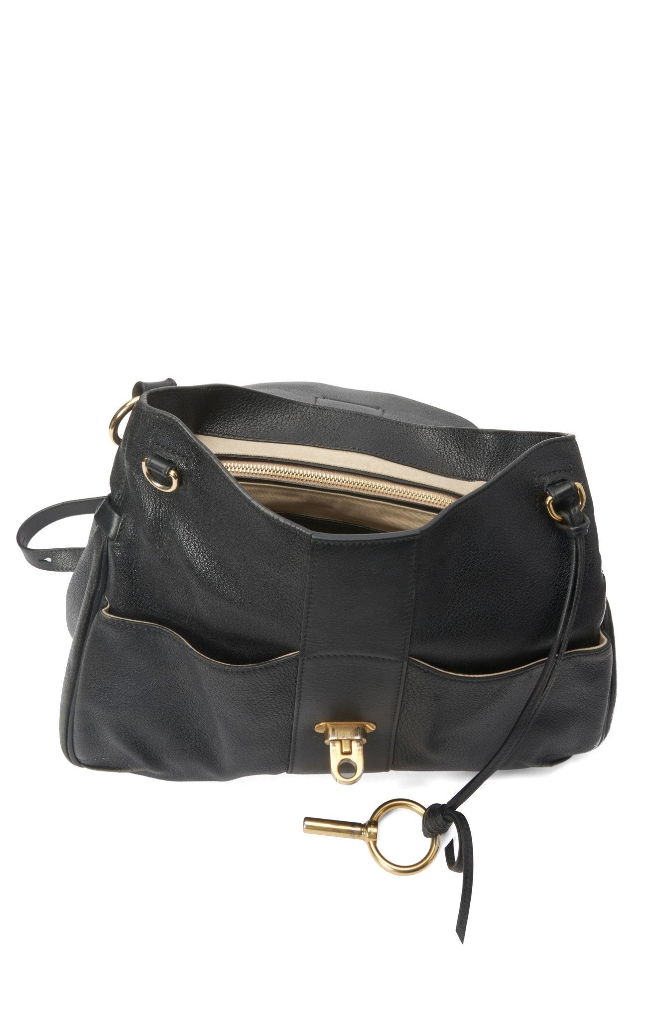 Chloé Black Leather Medium Lexa Shoulder Bag