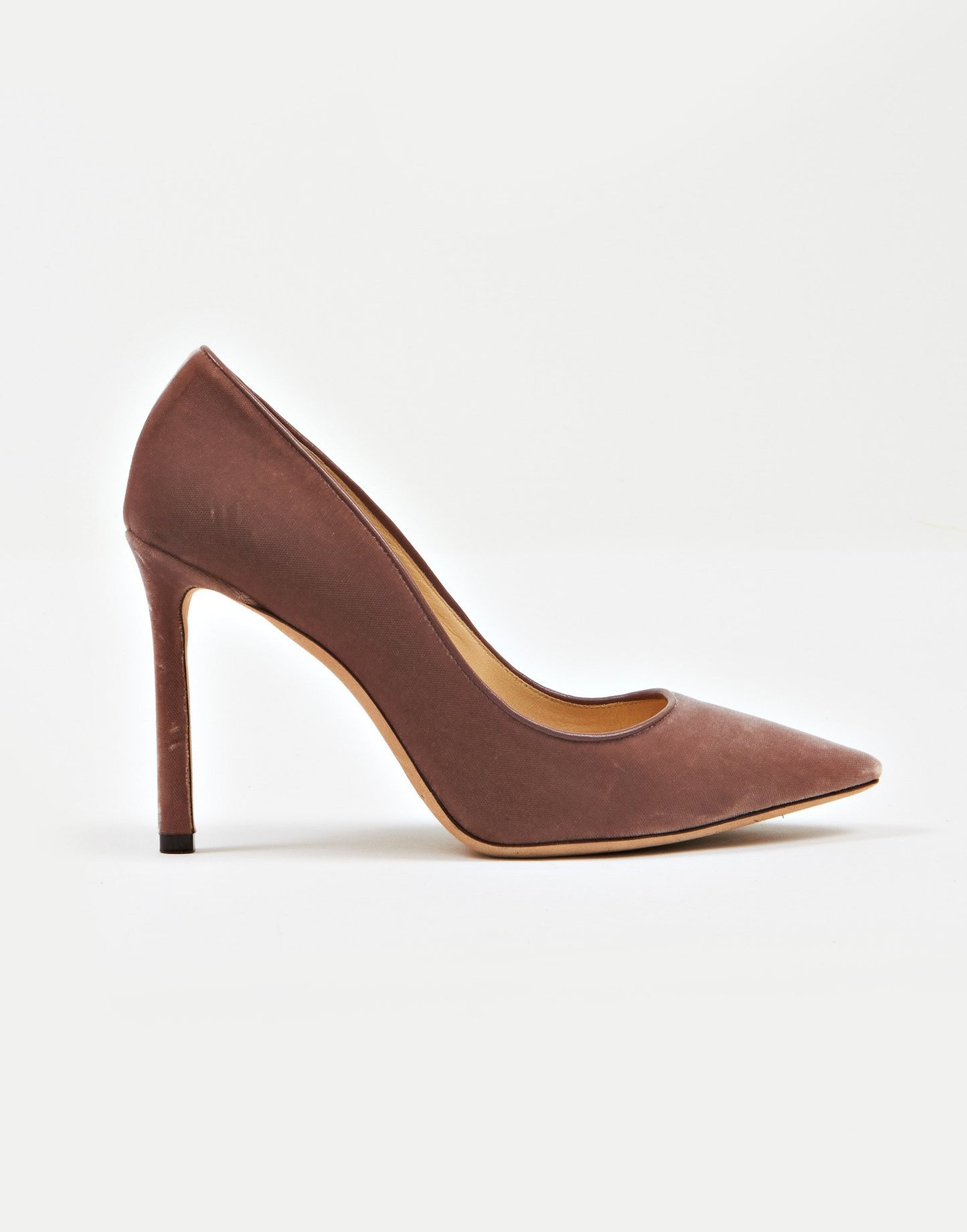 Jimmy Choo Escarpins Romy en velours beige 100 mm - 37,5