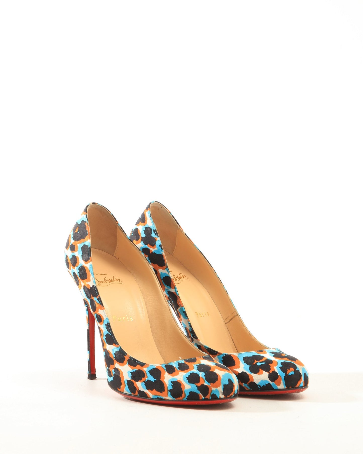 Christian Louboutin Blue Fifi Léopard Print Heels - 40