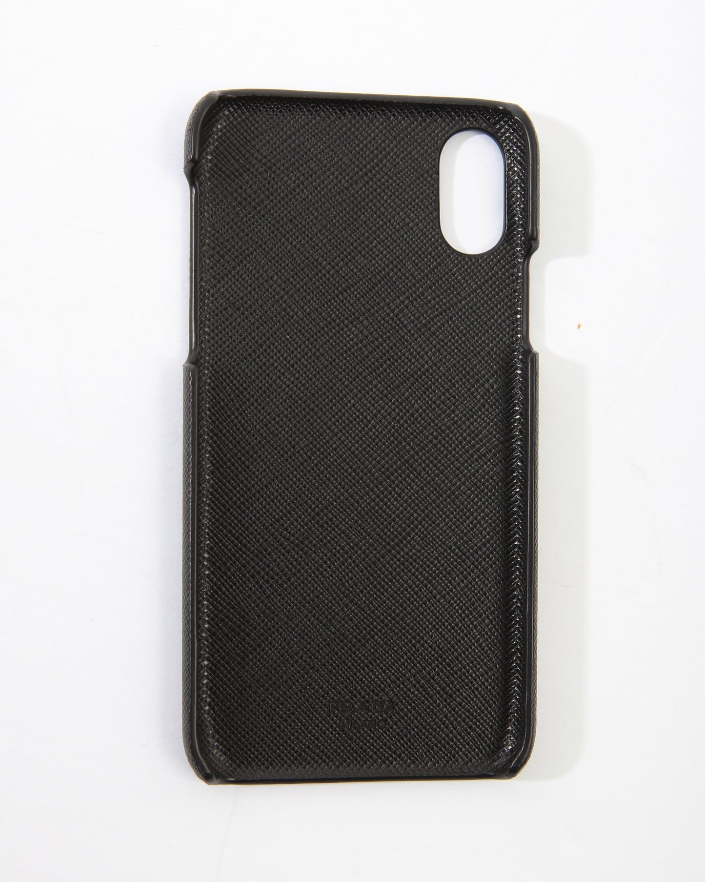 Étui/Couverture pour iPhone X en cuir Saffiano noir Prada