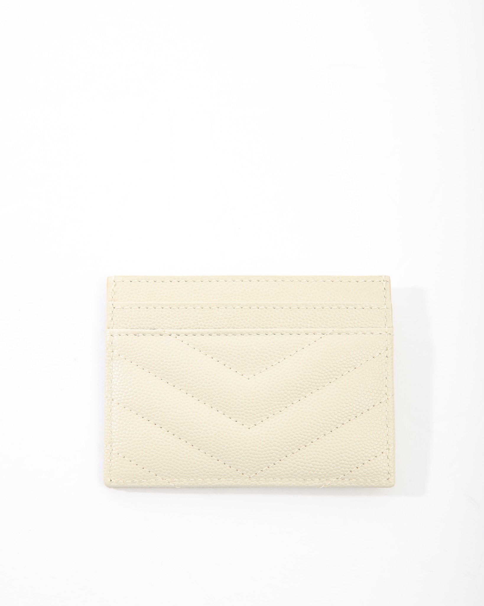 Saint Laurent White Monogram Card Holder