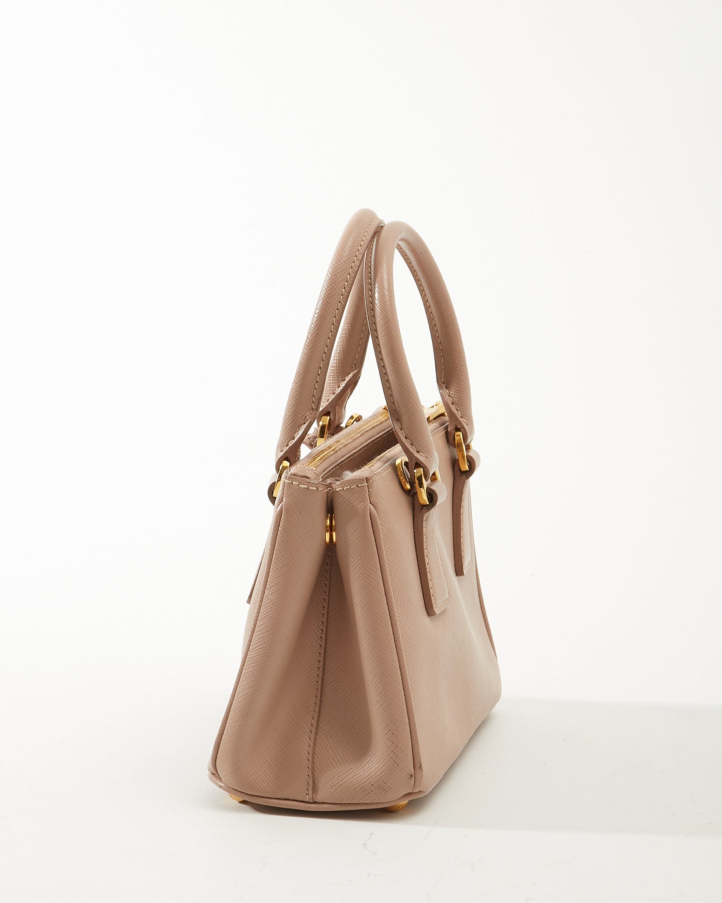 Prada Powder Pink Saffiano Leather Micro Galleria Bag