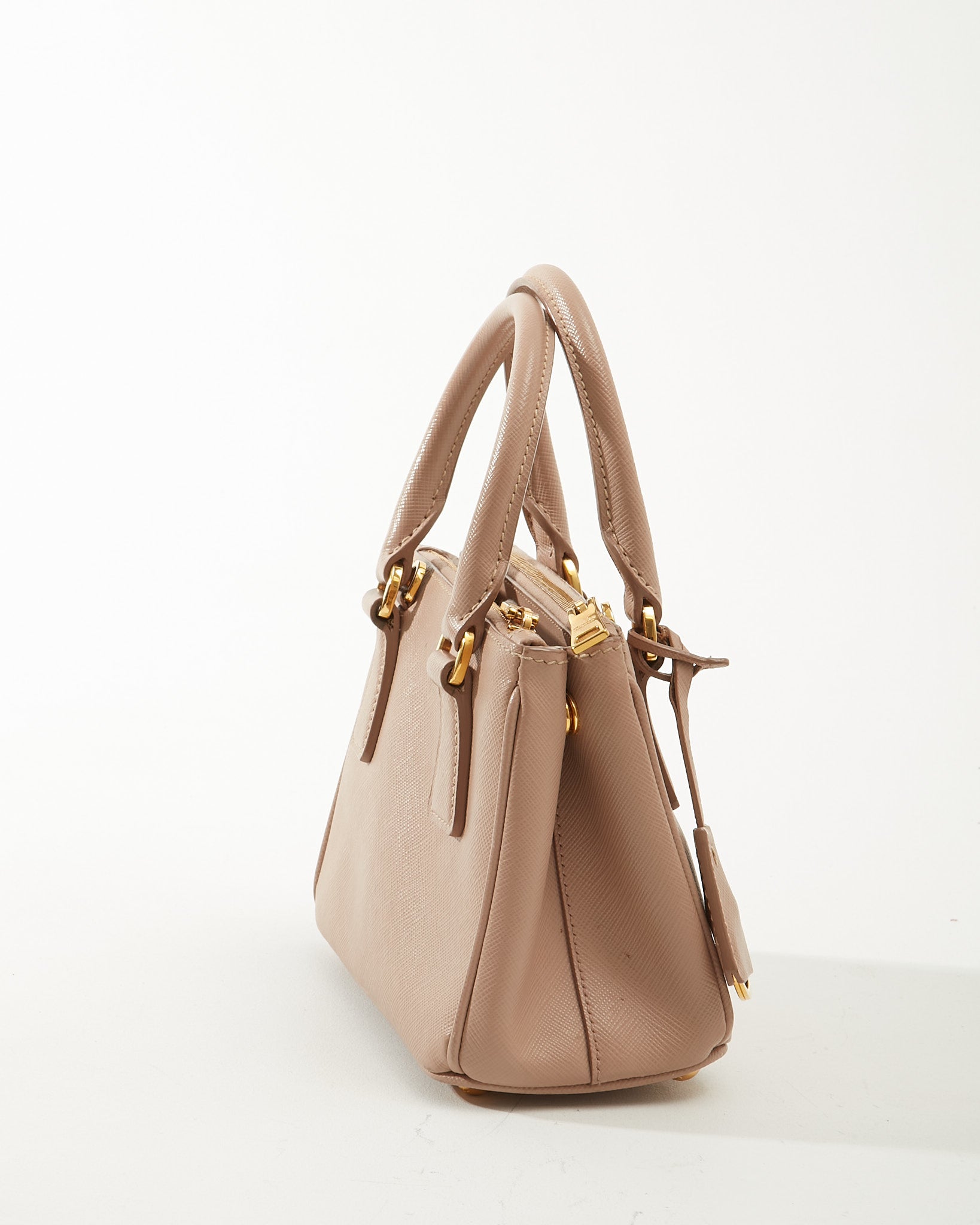 Prada Powder Pink Saffiano Leather Micro Galleria Bag