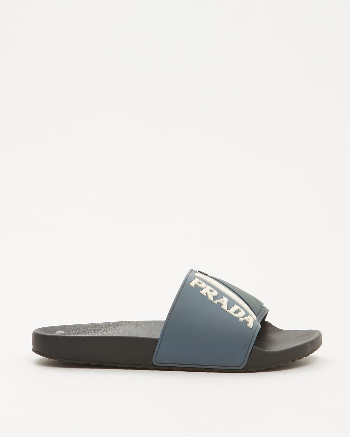 Prada Blue Rubber Slide Men’s Sandals - 7