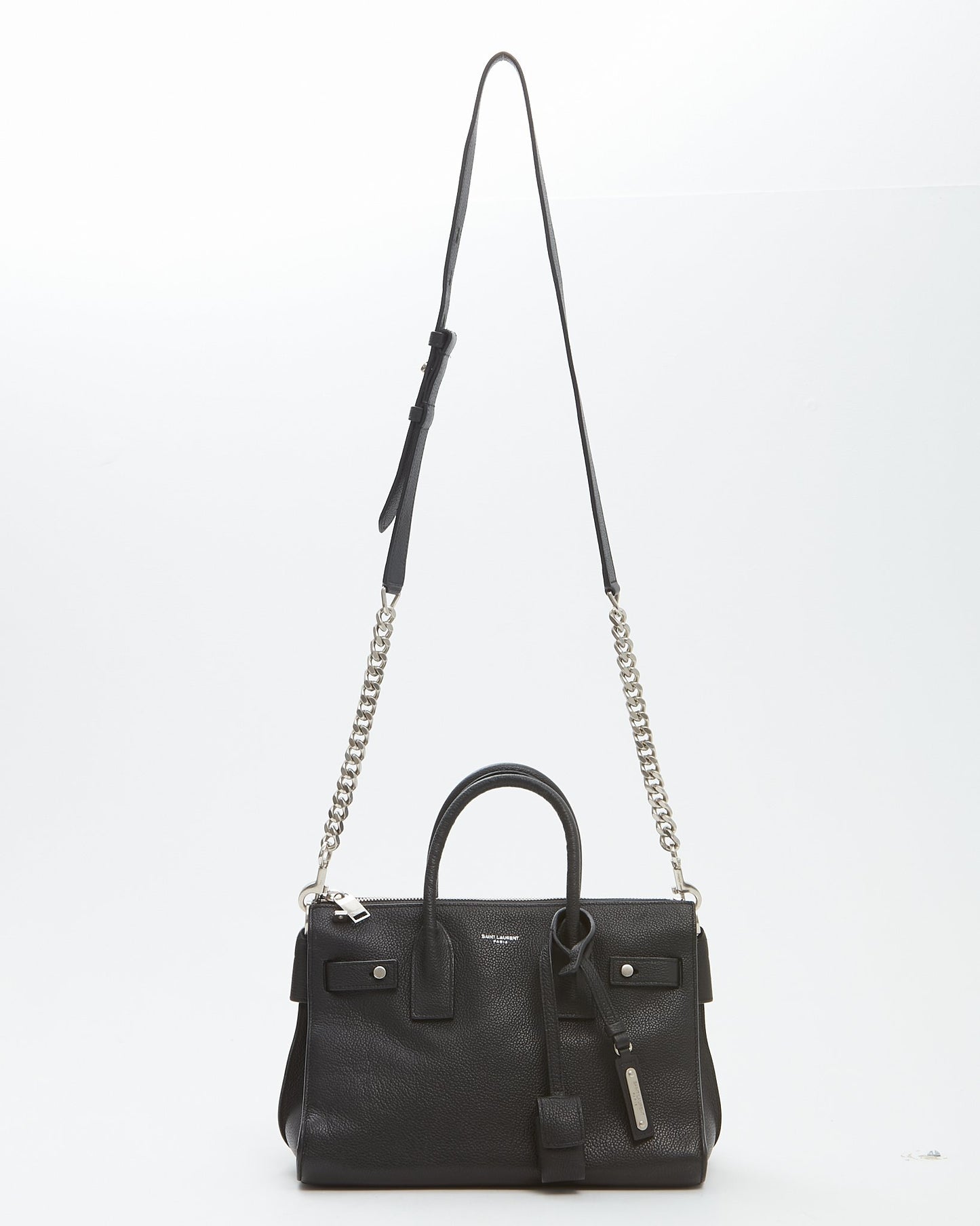 Saint Laurent Black Grained Leather Baby Sac De Jour Souple