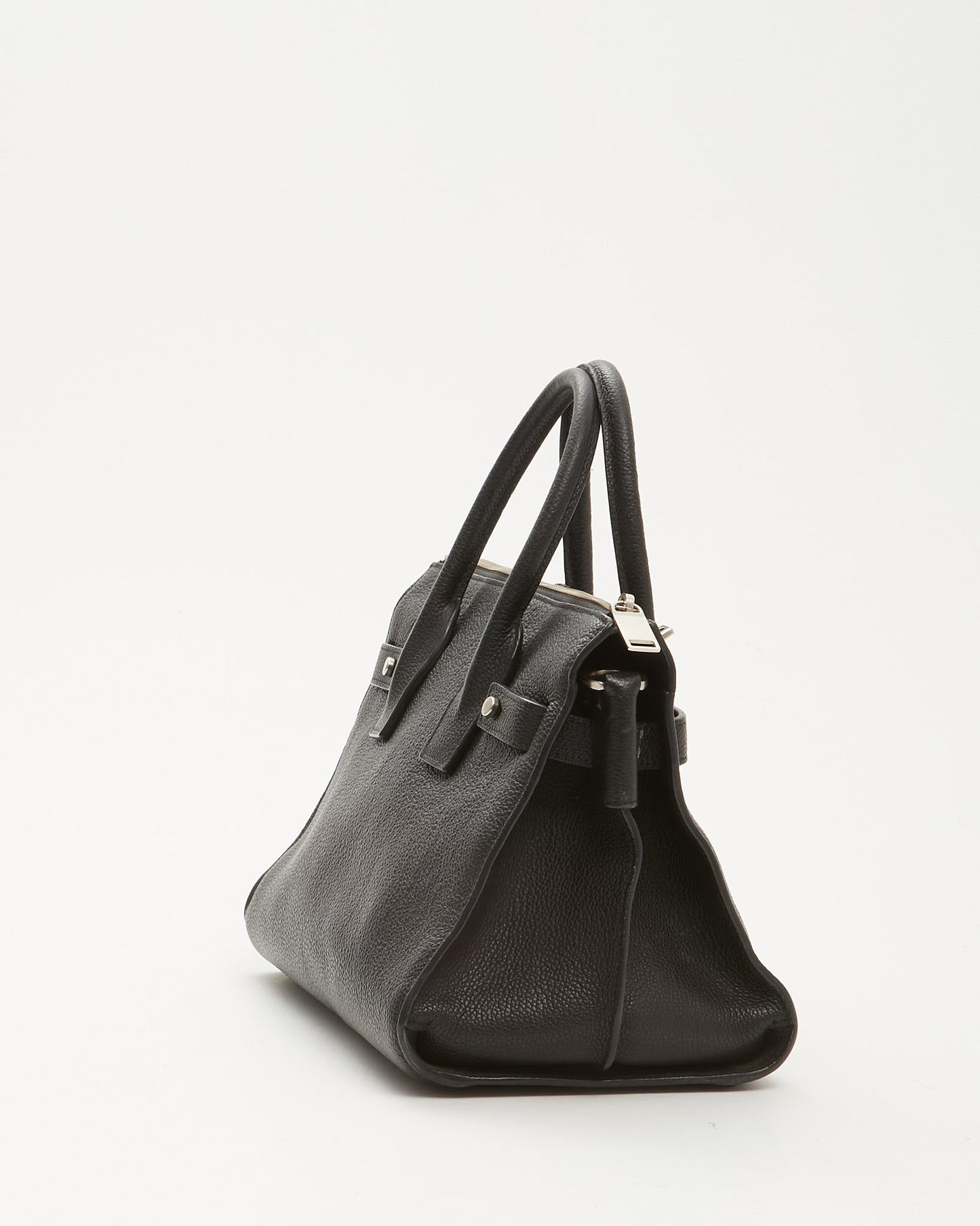 Saint Laurent Black Grained Leather Baby Sac De Jour Souple