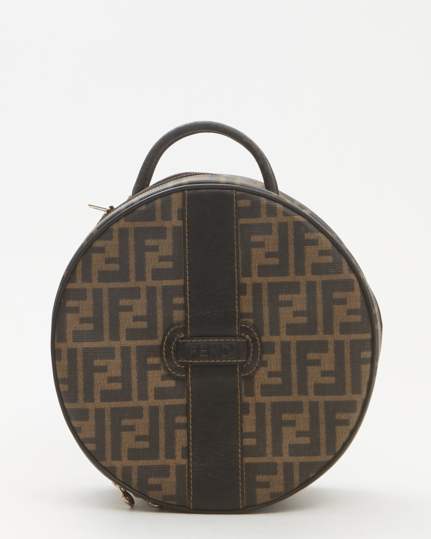 Fendi Tobacco Zucca Coated Canvas Circle Shoulder Bag