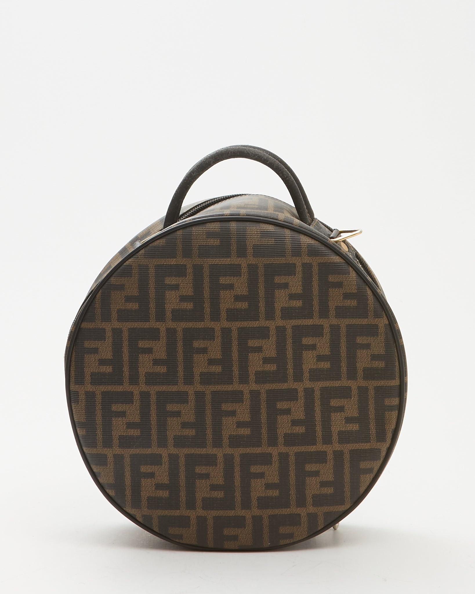 Fendi Tobacco Zucca Coated Canvas Circle Shoulder Bag