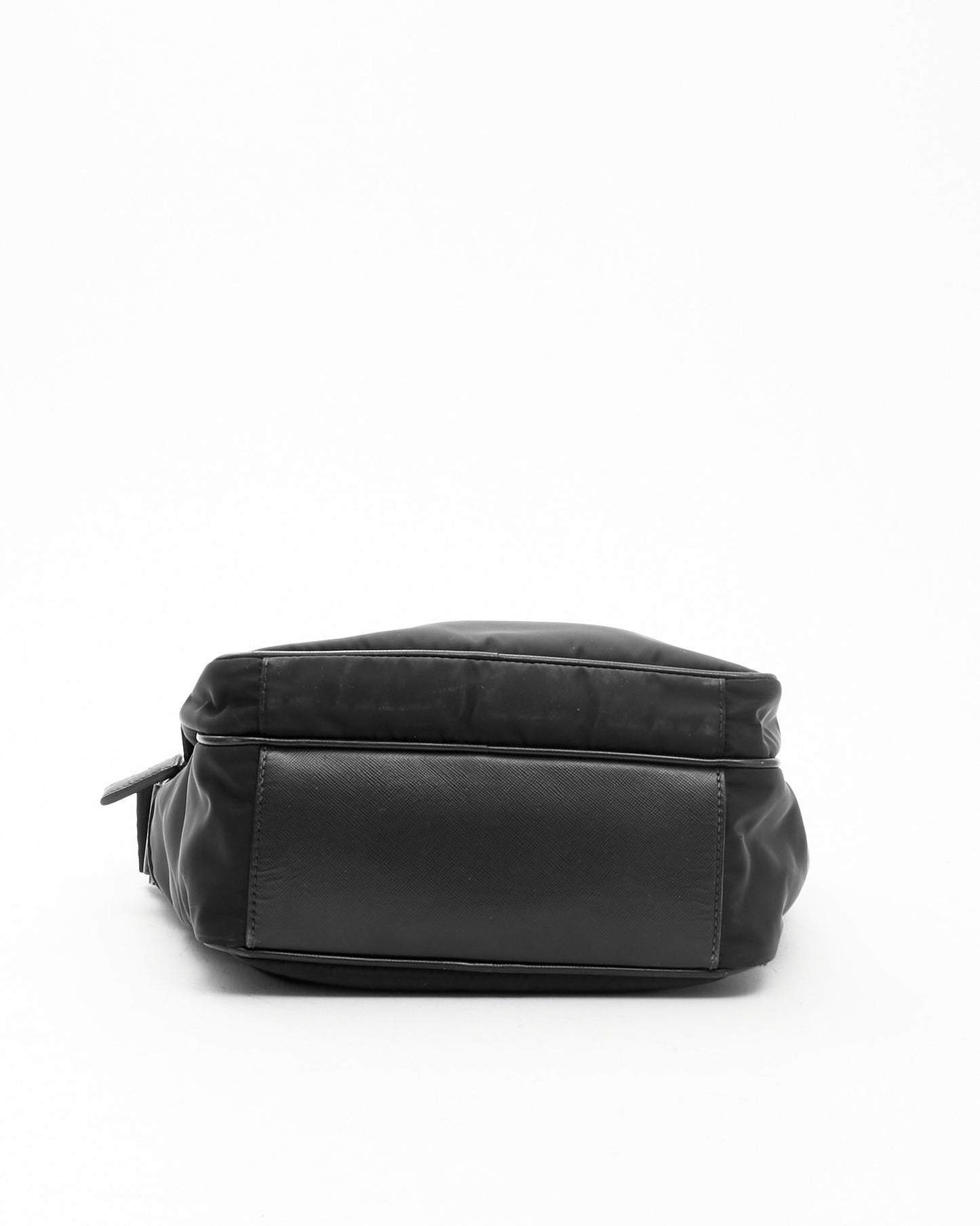 Sac bandoulière messager en nylon noir Prada