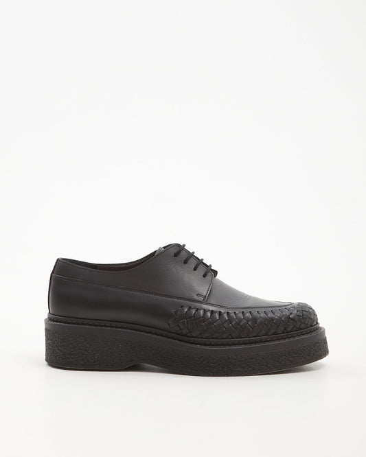 Lanvin MEN
S Black Leather Platform Brogue Men’s Shoes - 8