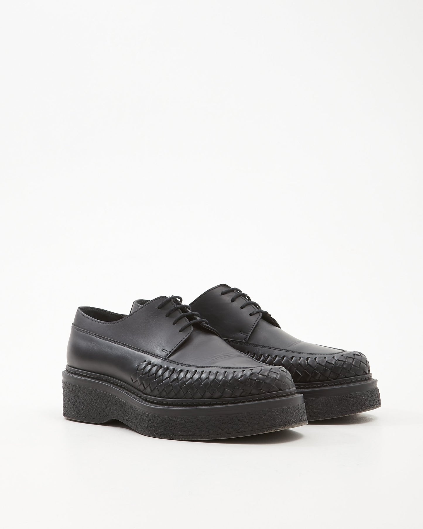 Lanvin MEN
S Black Leather Platform Brogue Men’s Shoes - 8