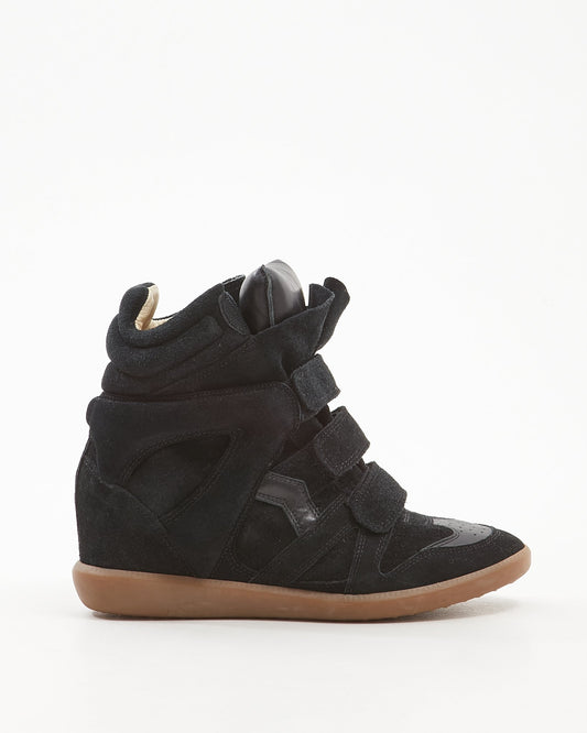 Isabel Marant Black Suede Wedges Sneakers - 39