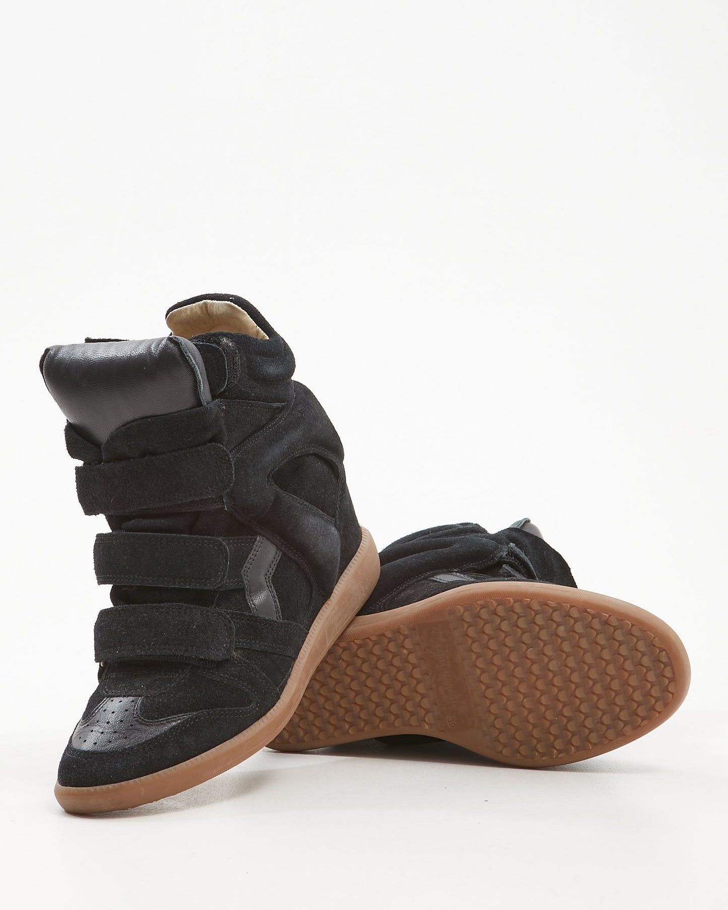 Isabel Marant Black Suede Wedges Sneakers - 39