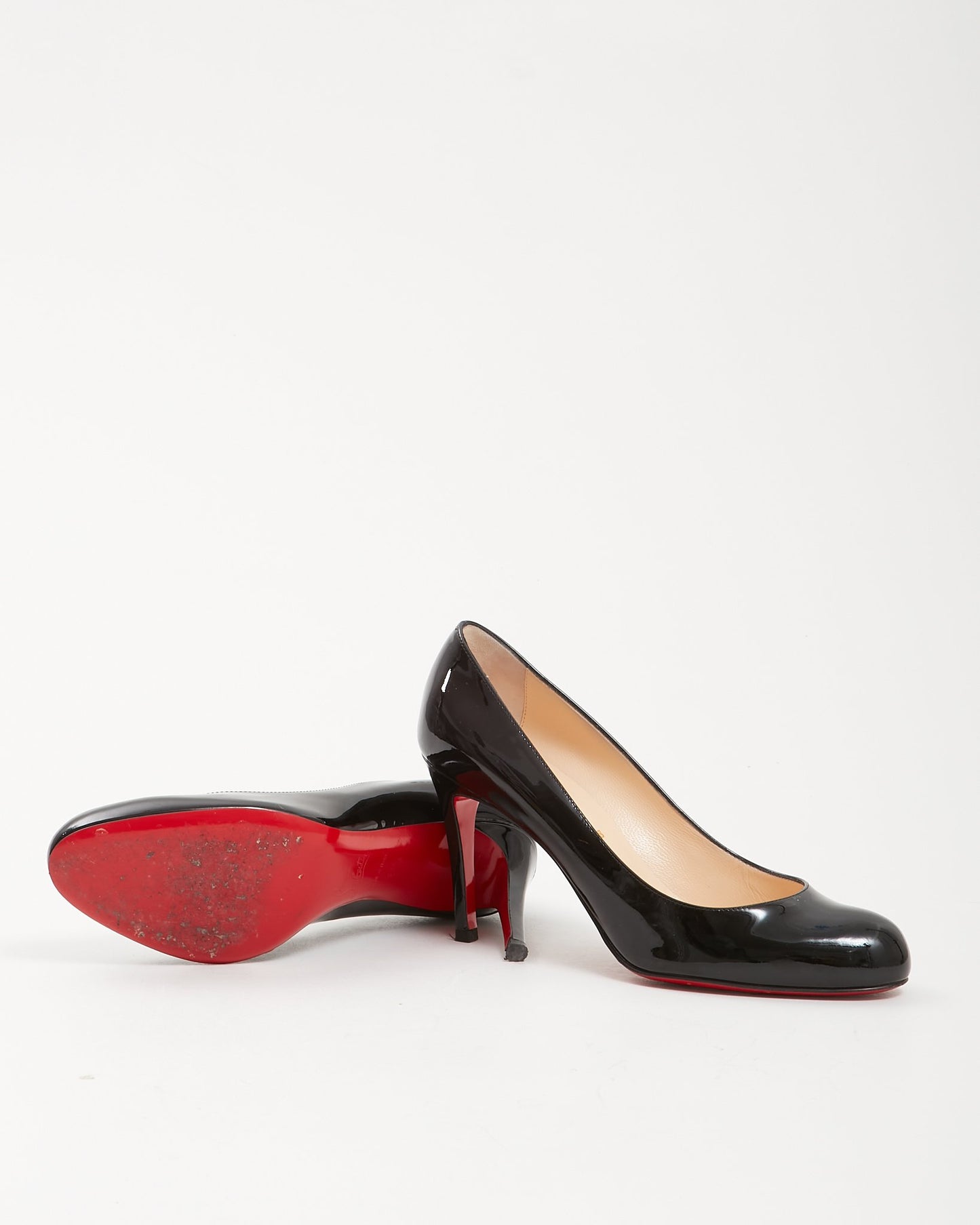 Louboutin Black Patent Simple 85 Pump - 37.5