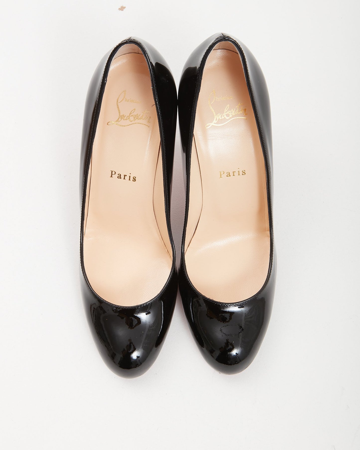 Louboutin Black Patent Simple 85 Pump - 37.5