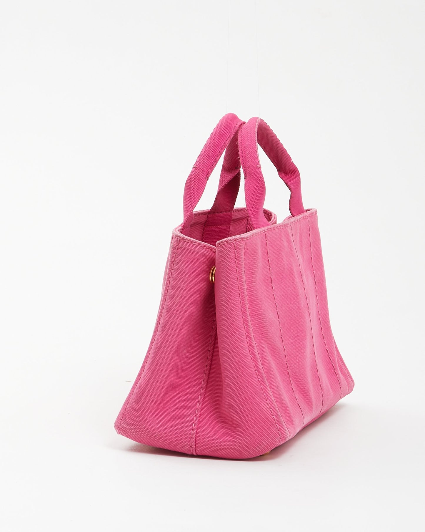 Prada Pink Canvas Canapa Logo Mini Tote Bag