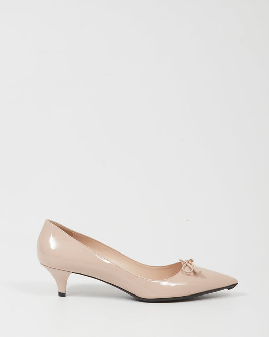 Prada Nude Patent Point Toe Pump - 39