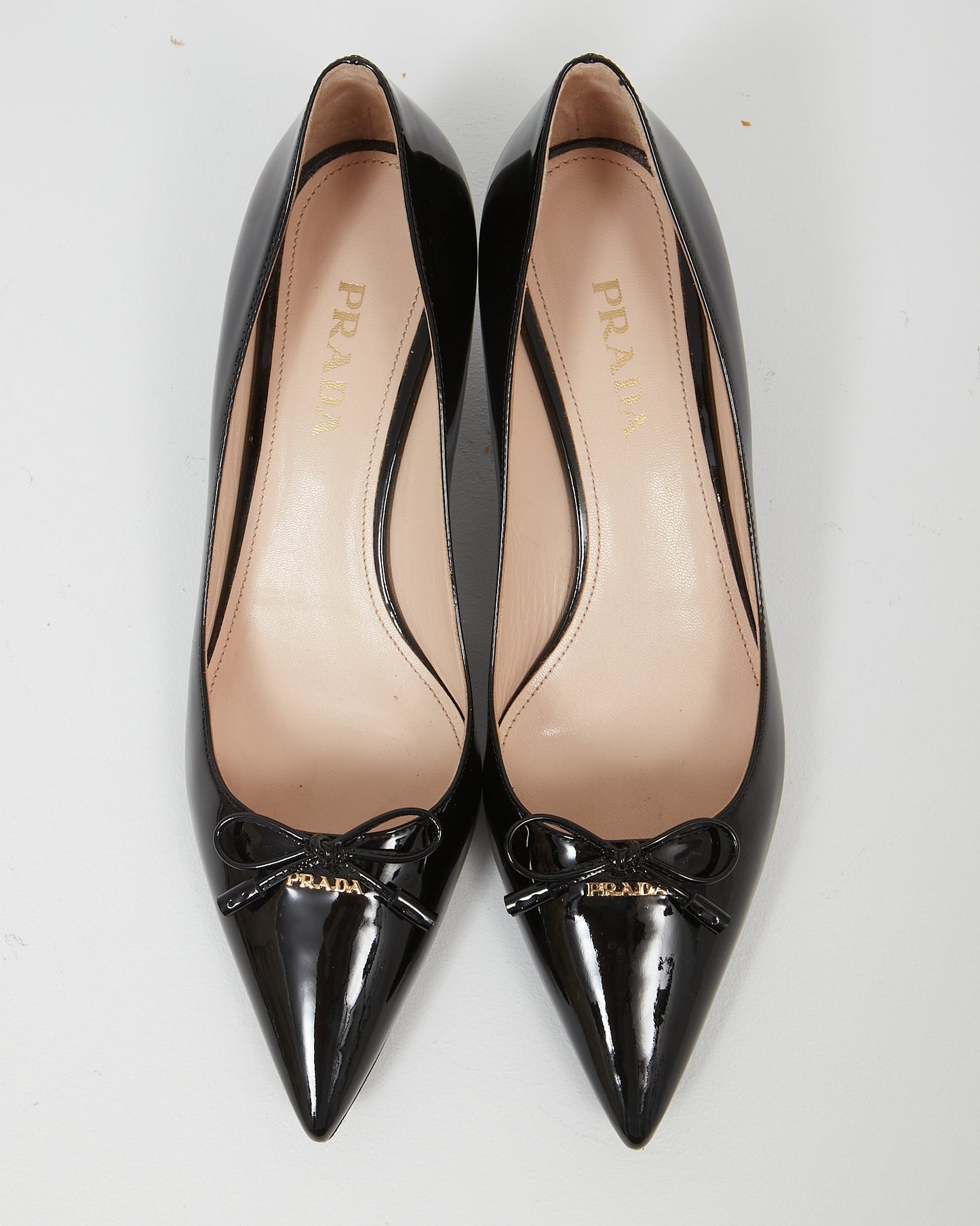 Prada Black Patent Point Toe Pump - 39