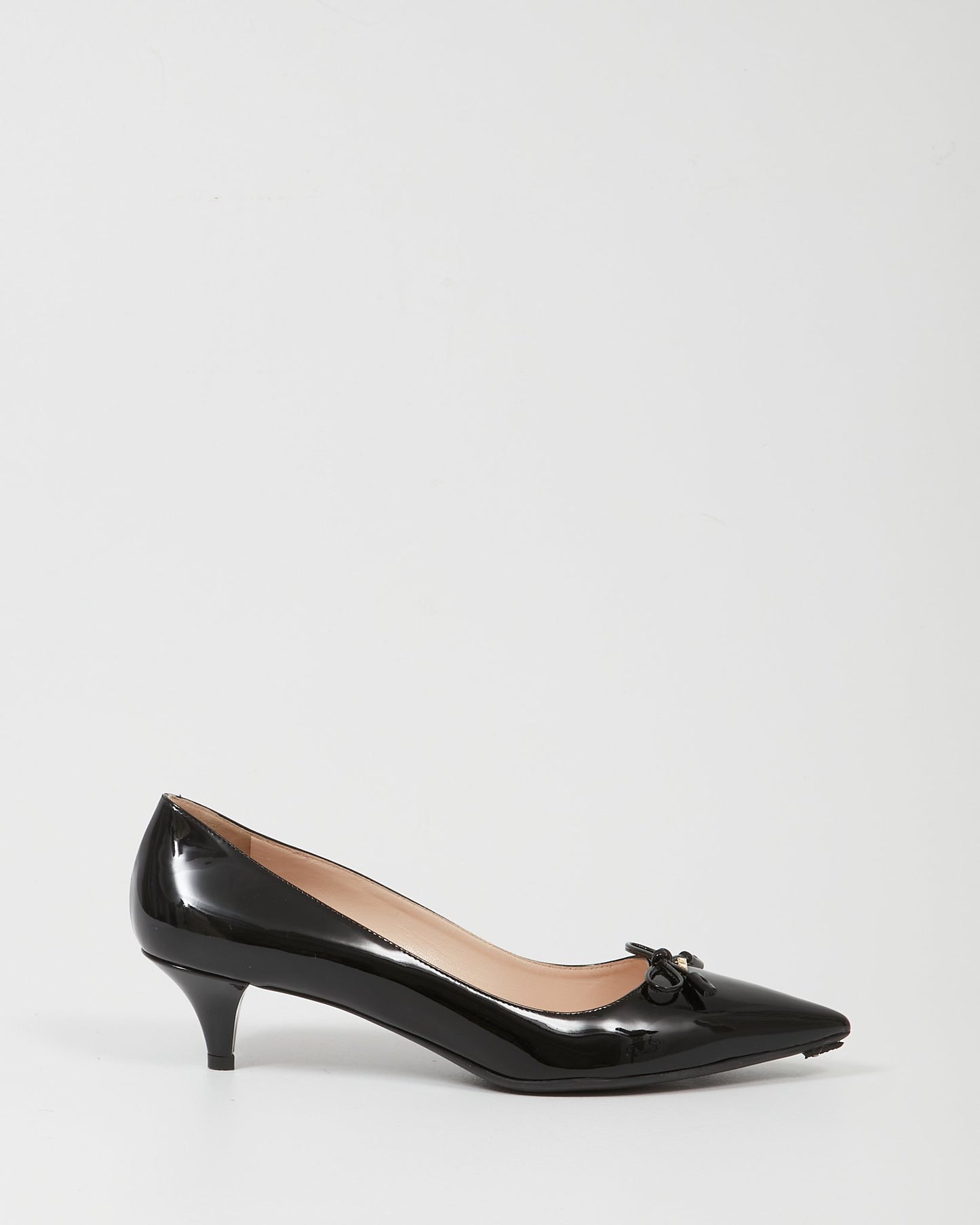 Prada Black Patent Point Toe Pump - 39