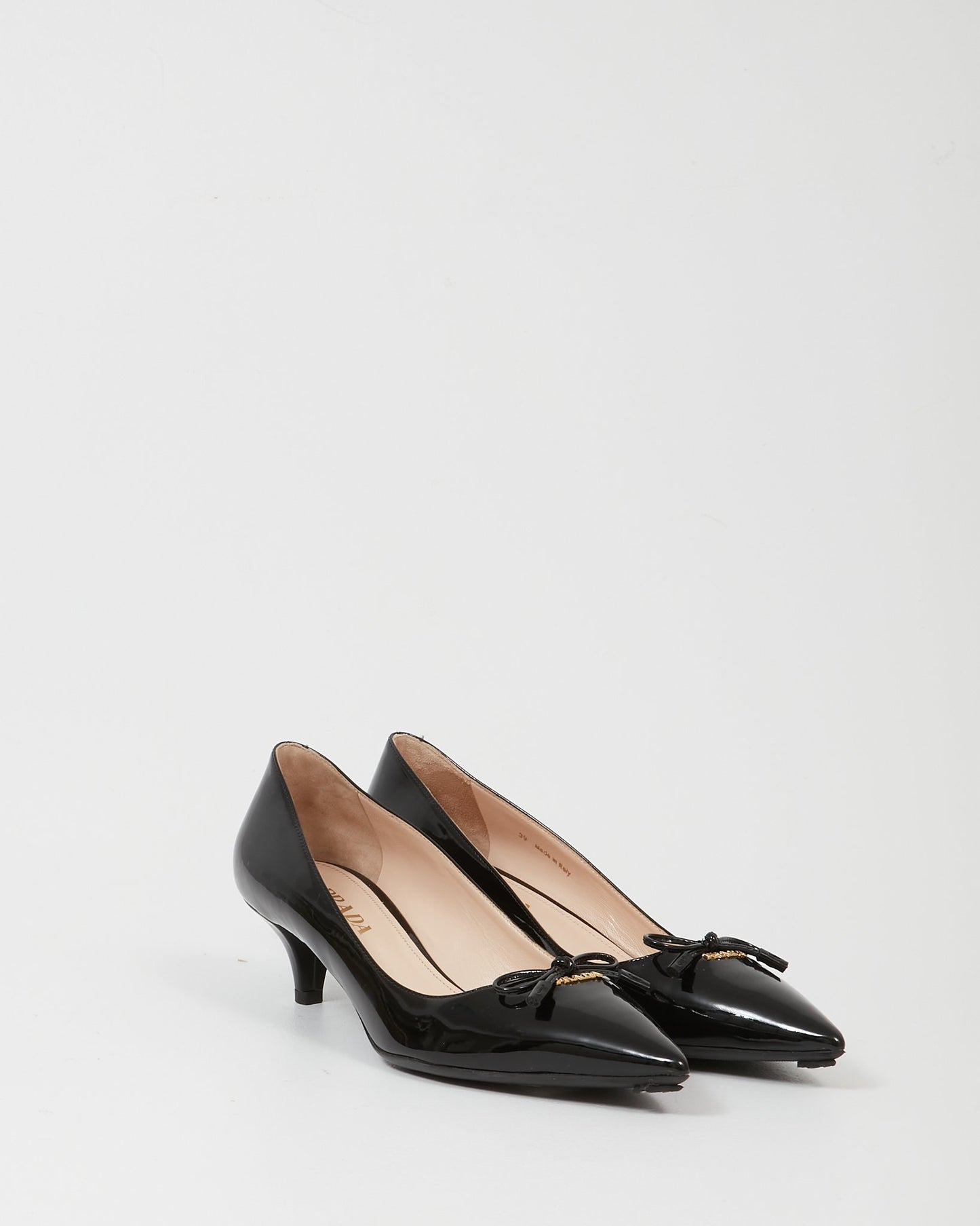 Prada Black Patent Point Toe Pump - 39