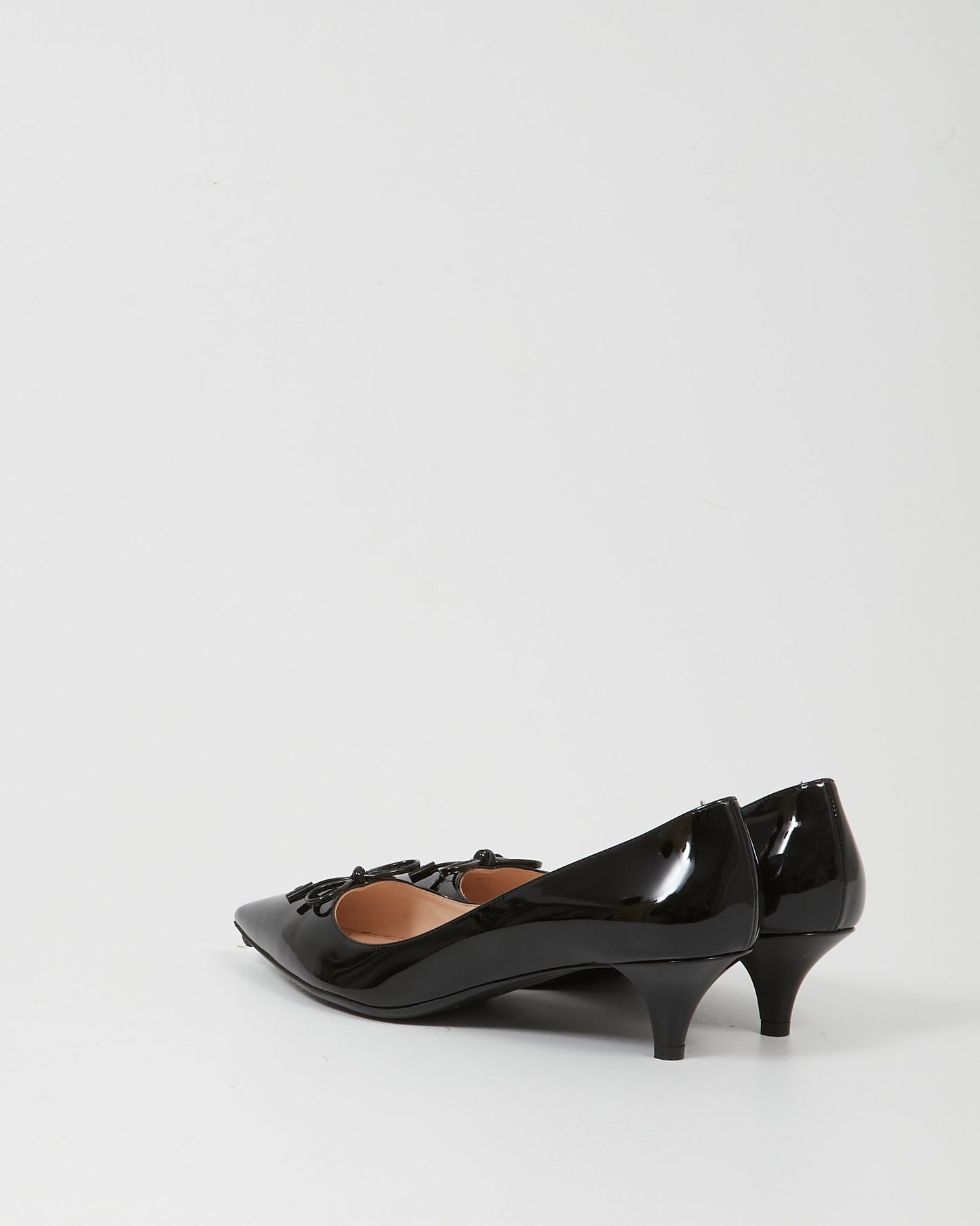 Prada Black Patent Point Toe Pump - 39