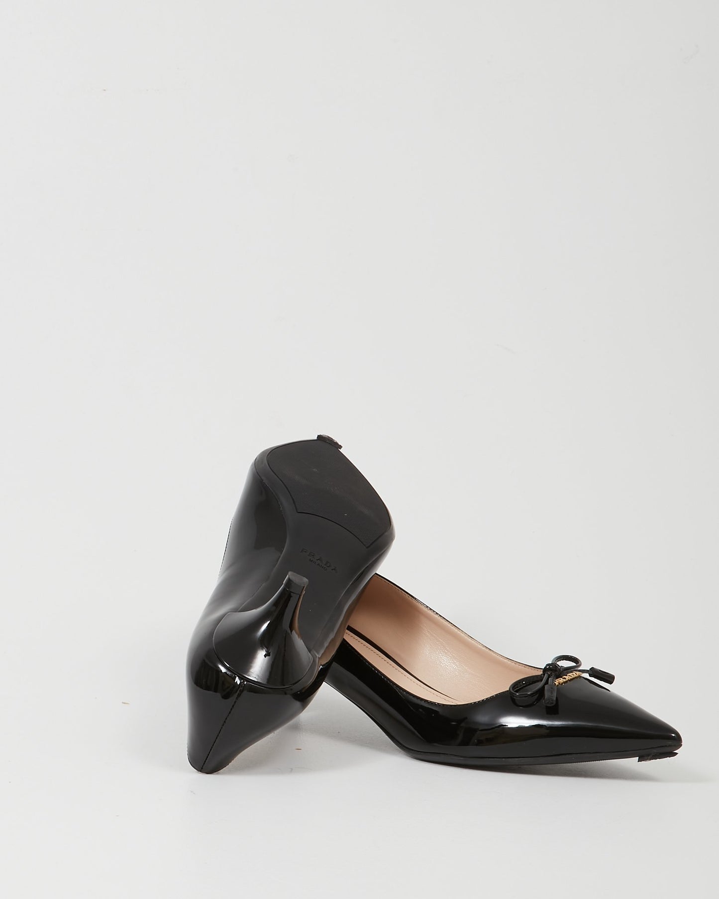 Prada Black Patent Point Toe Pump - 39