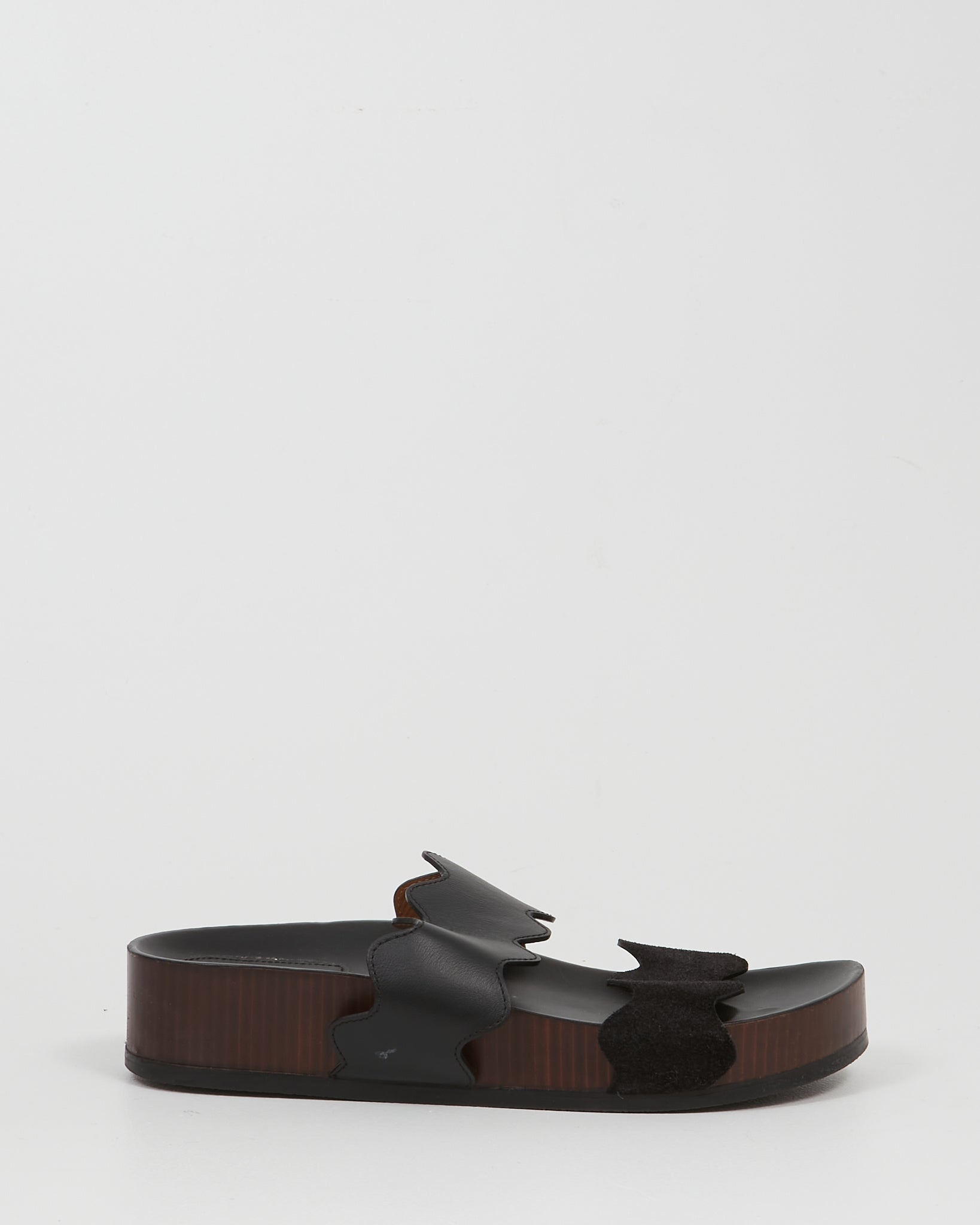 Chloé Black Leather/Suede Slip On Sandal - 39