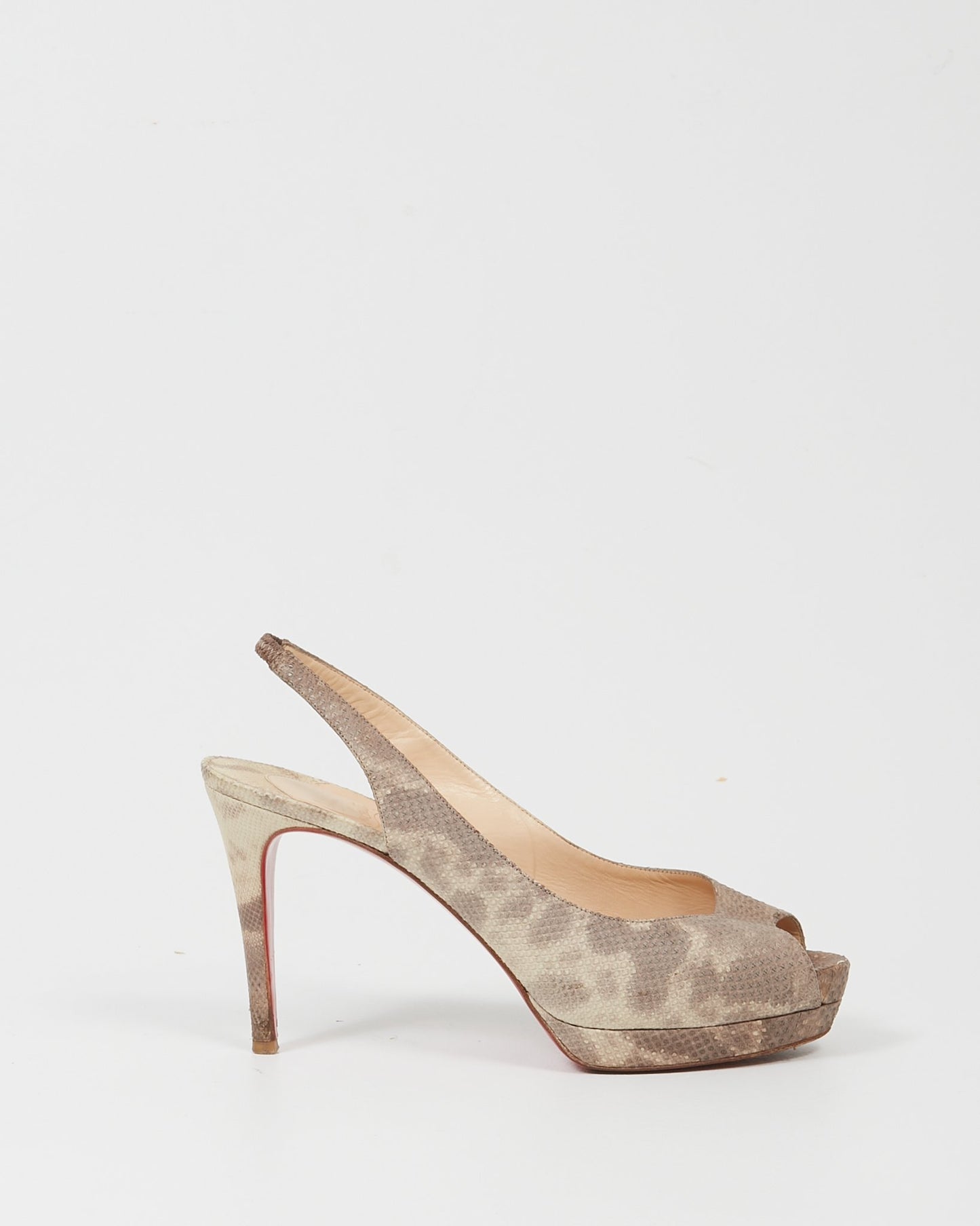 Louboutin Python Slingback Platform Pump - 39.5