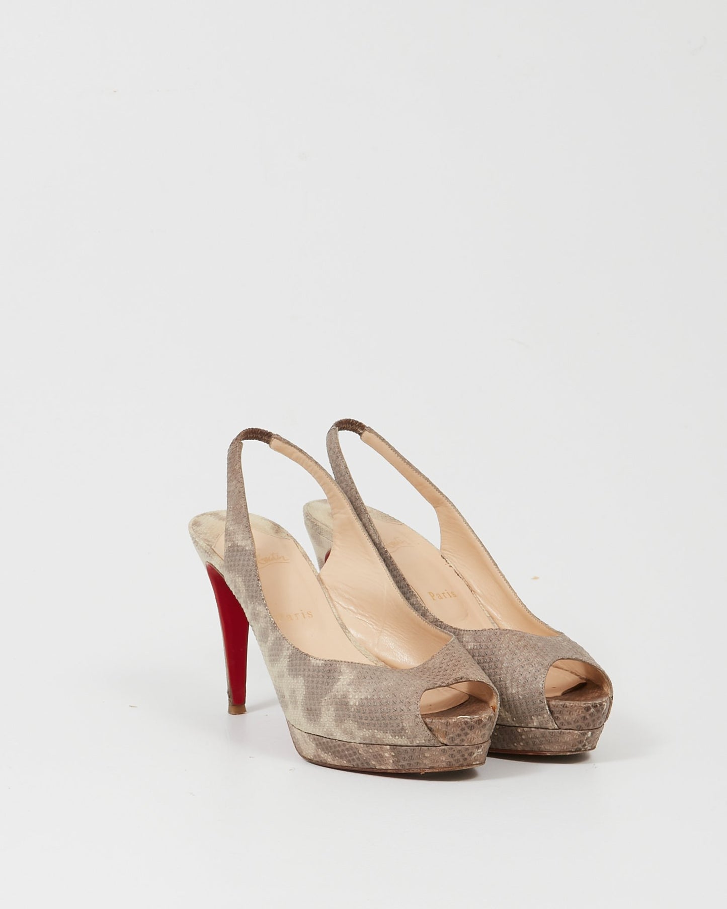 Louboutin Python Slingback Platform Pump - 39.5