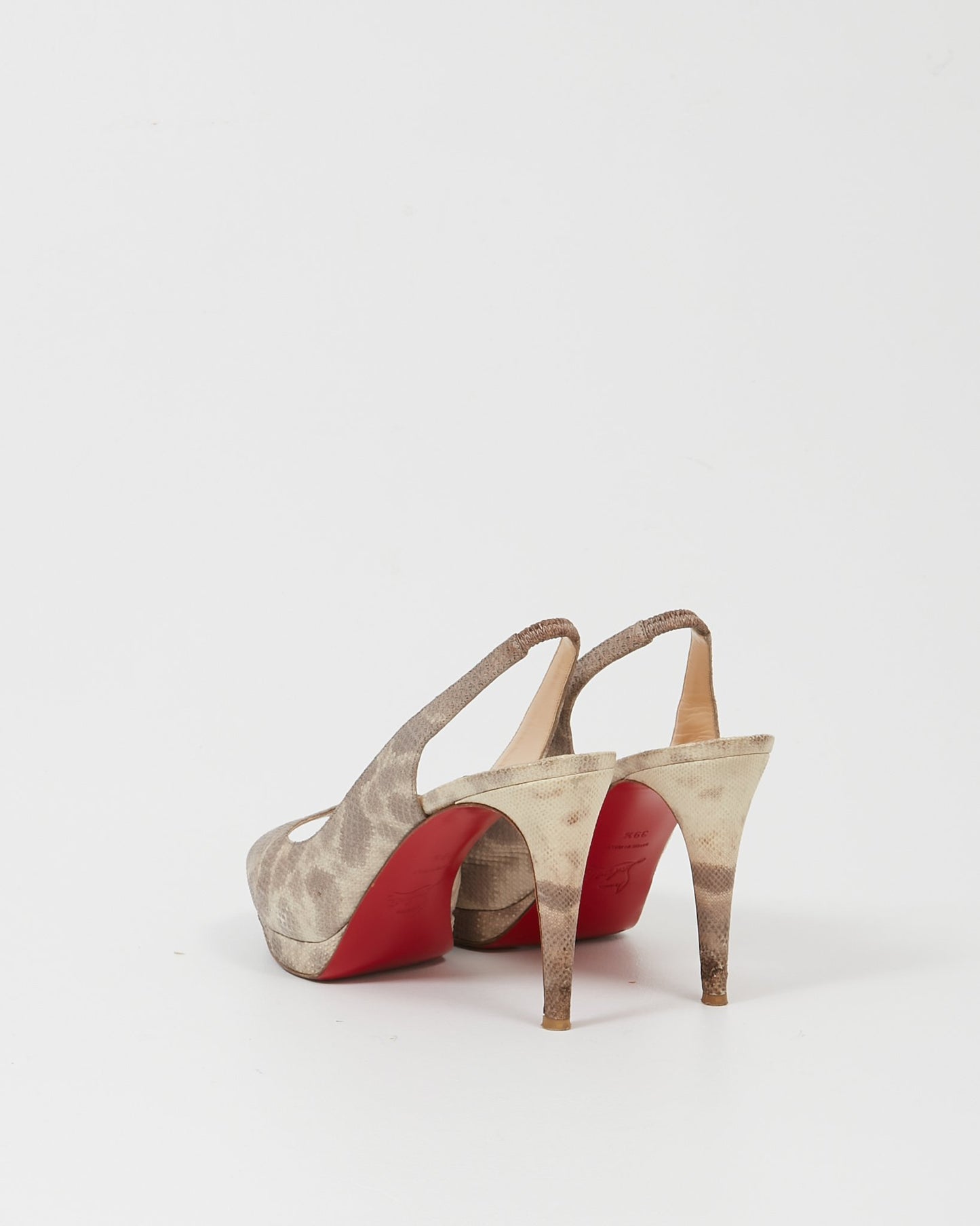 Louboutin Python Slingback Platform Pump - 39.5