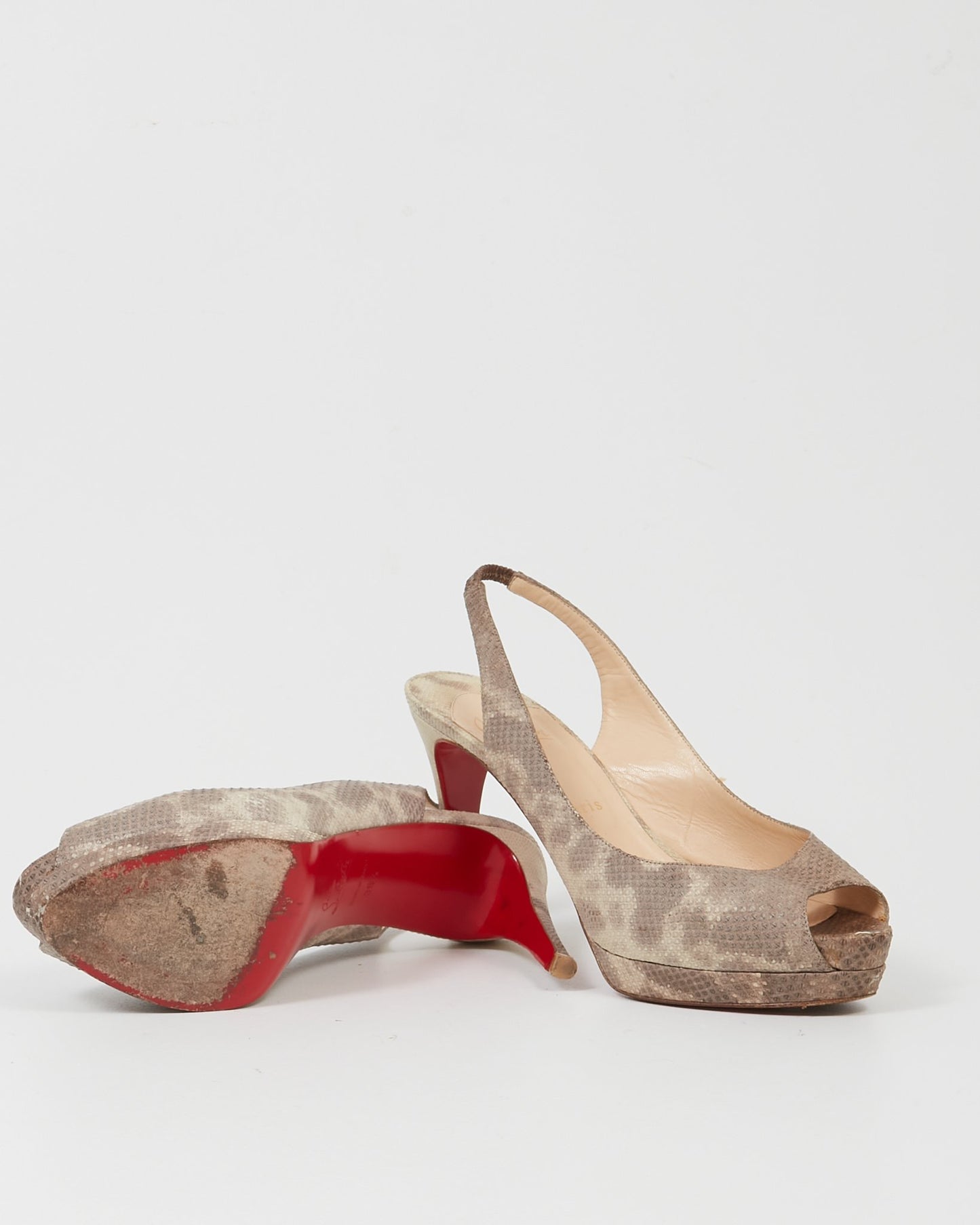 Louboutin Python Slingback Platform Pump - 39.5