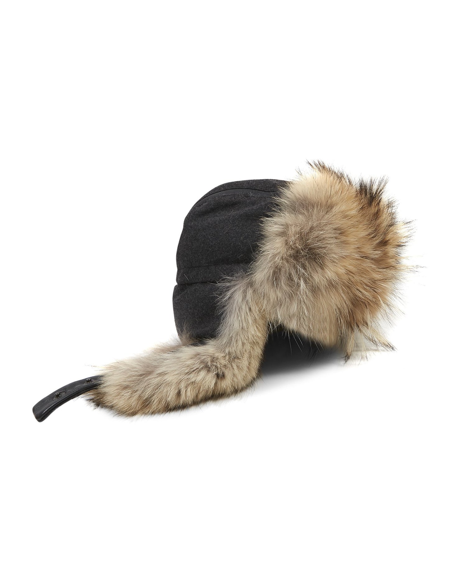 Canada Goose Grey Wool/Fur Aviator Hat - S/M