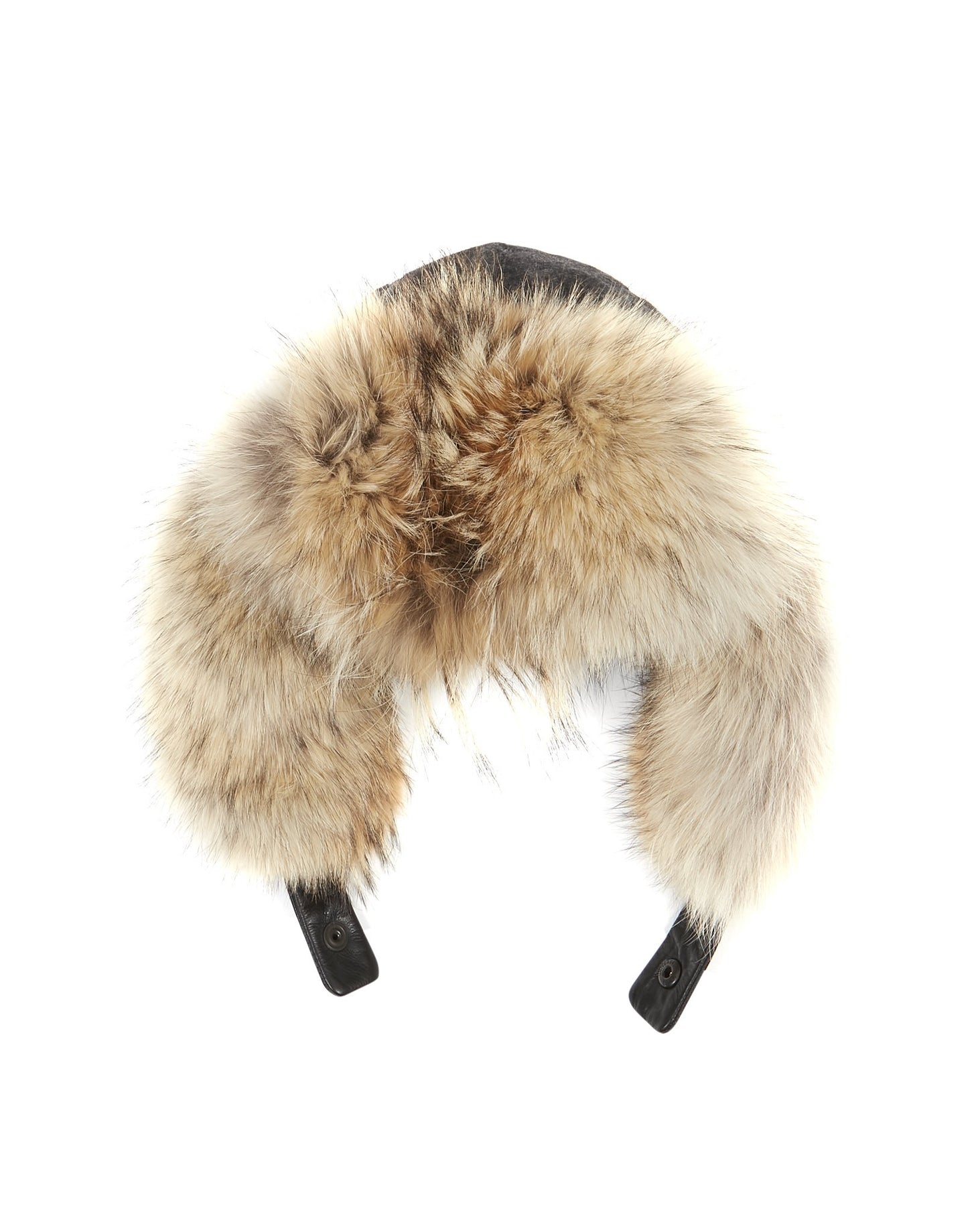 Canada Goose Grey Wool/Fur Aviator Hat - S/M