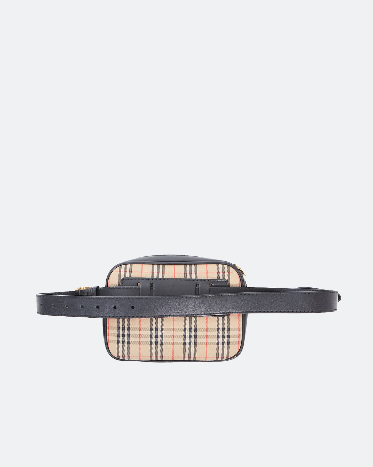 Burberry Black Leather/Canvas Haymarket Check Waist Bag