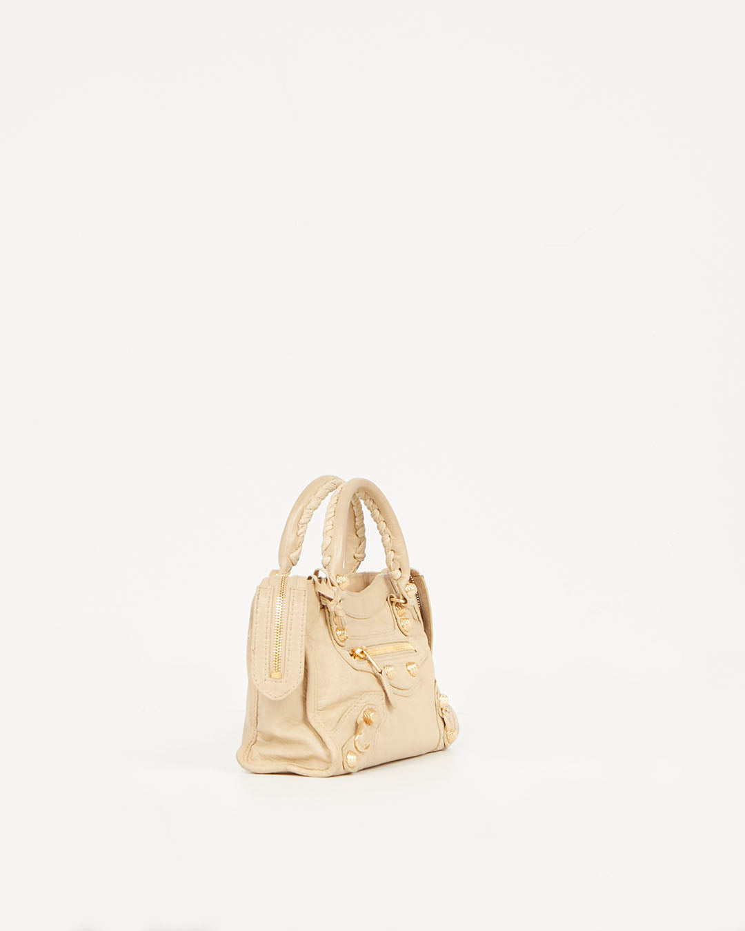 Balenciaga Mini sac de ville Motocross Giant 12 en cuir beige