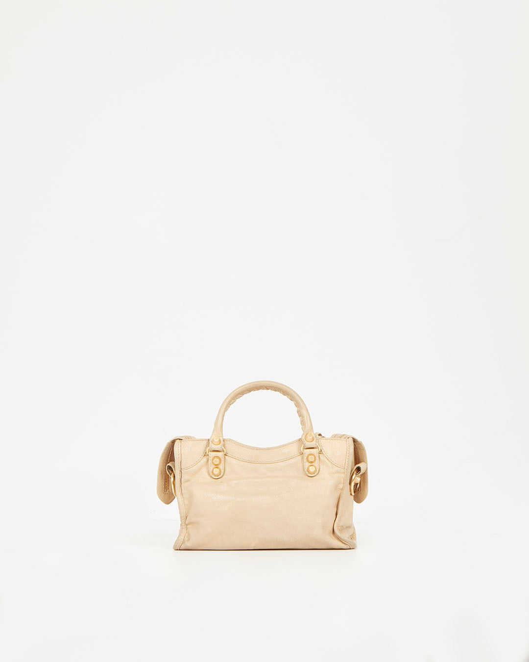 Balenciaga Mini sac de ville Motocross Giant 12 en cuir beige