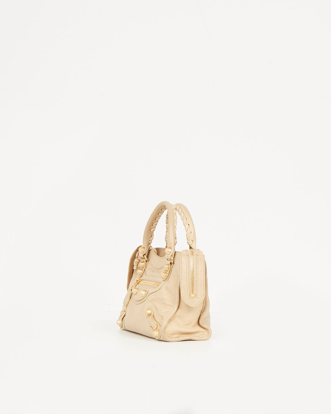 Balenciaga Mini sac de ville Motocross Giant 12 en cuir beige