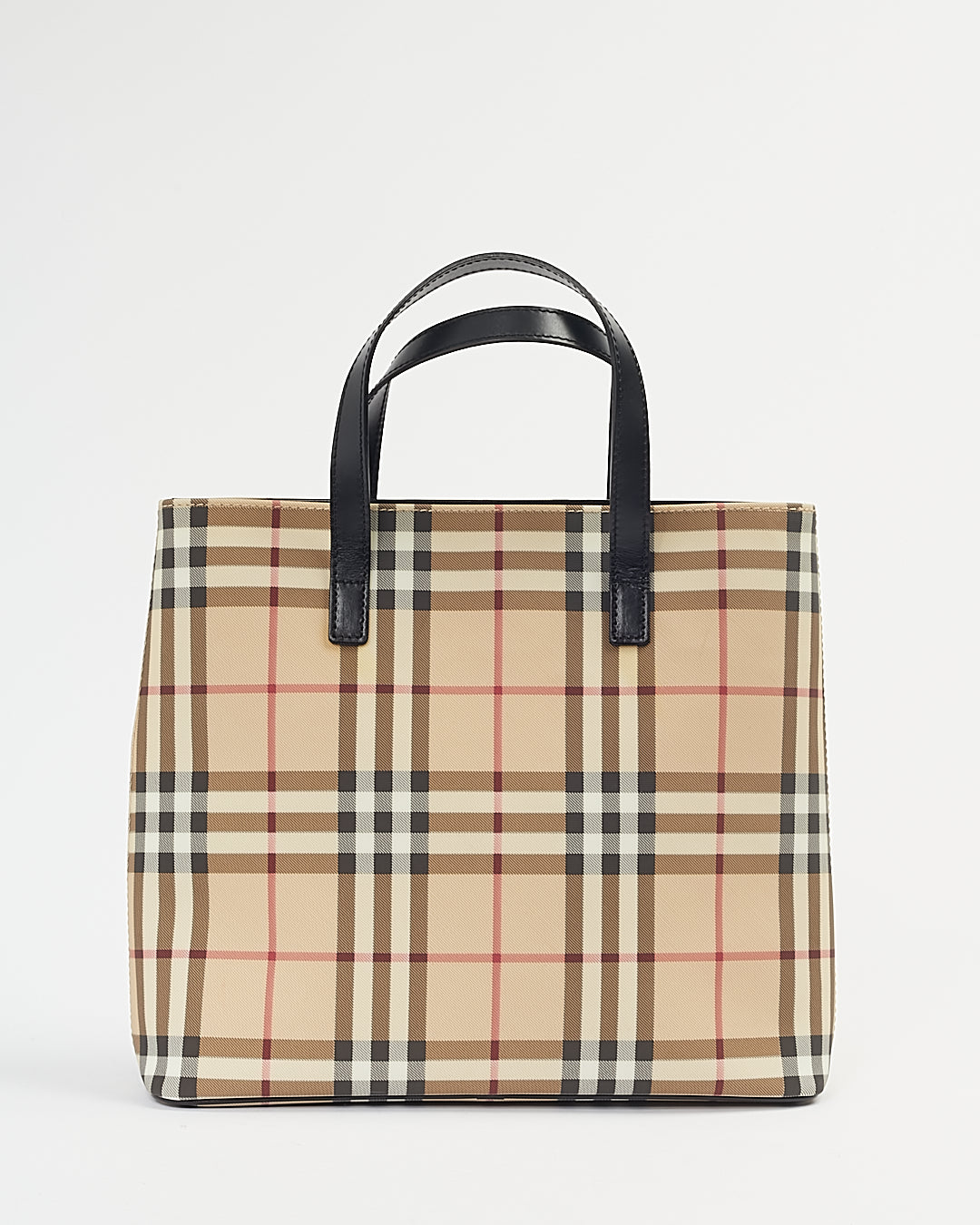 Burberry Beige Coated Canvas Nova Check Tote Bag