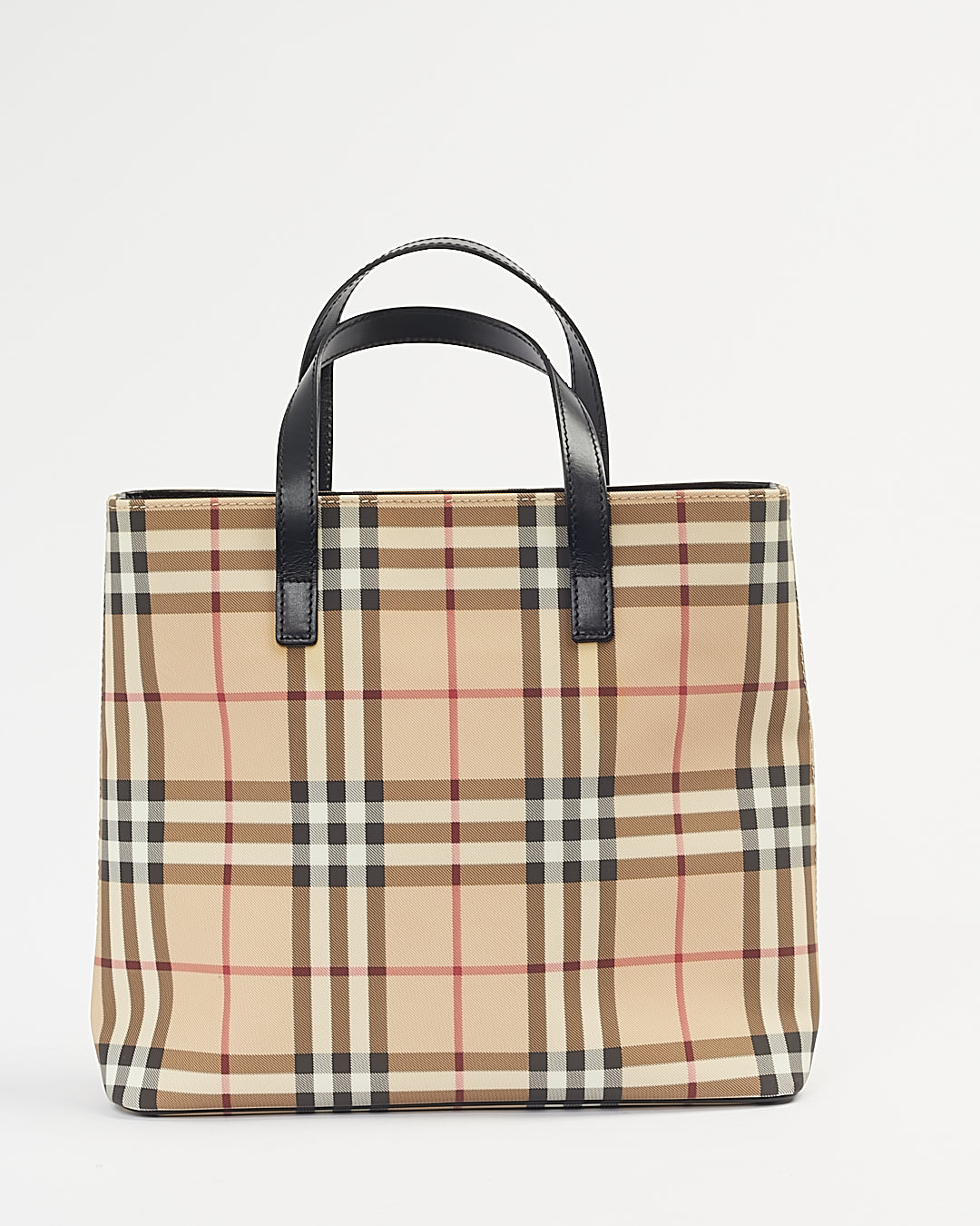 Burberry Beige Coated Canvas Nova Check Tote Bag