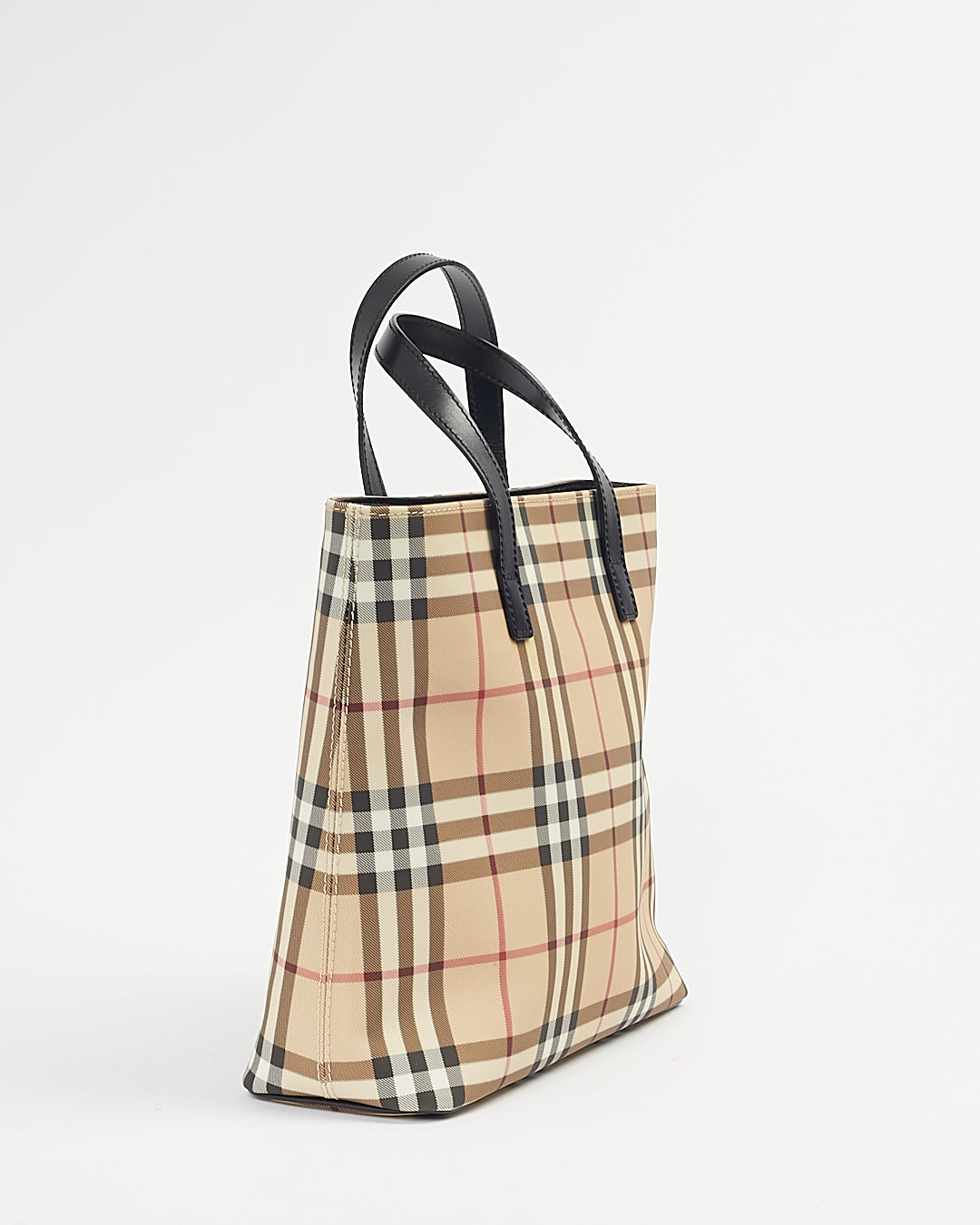 Burberry Beige Coated Canvas Nova Check Tote Bag