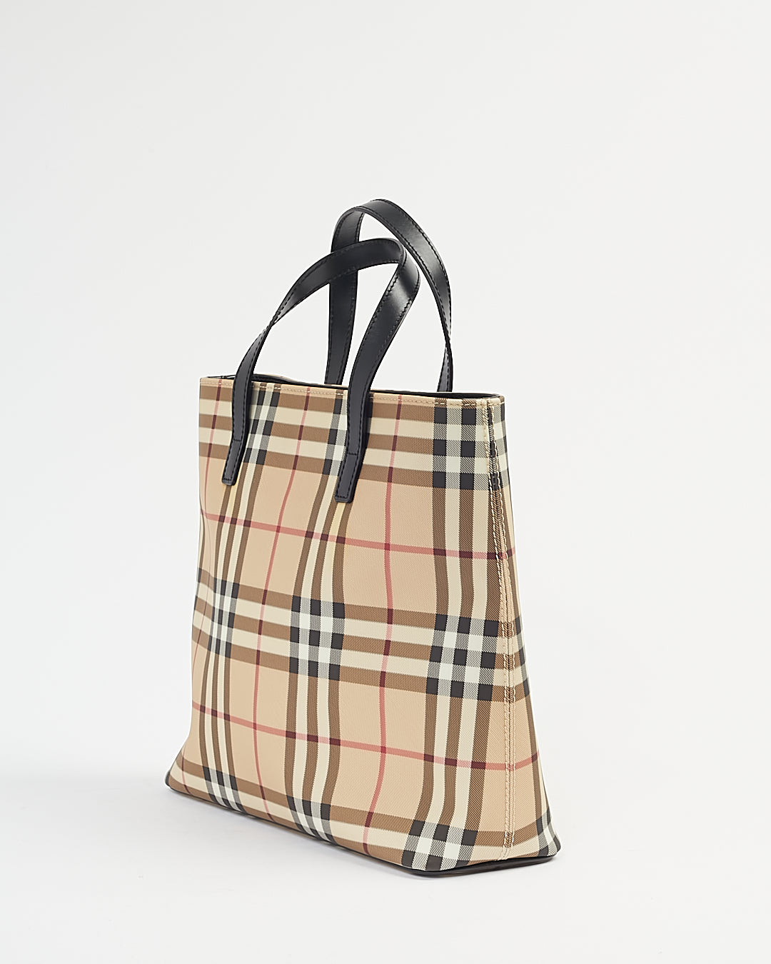 Burberry Beige Coated Canvas Nova Check Tote Bag