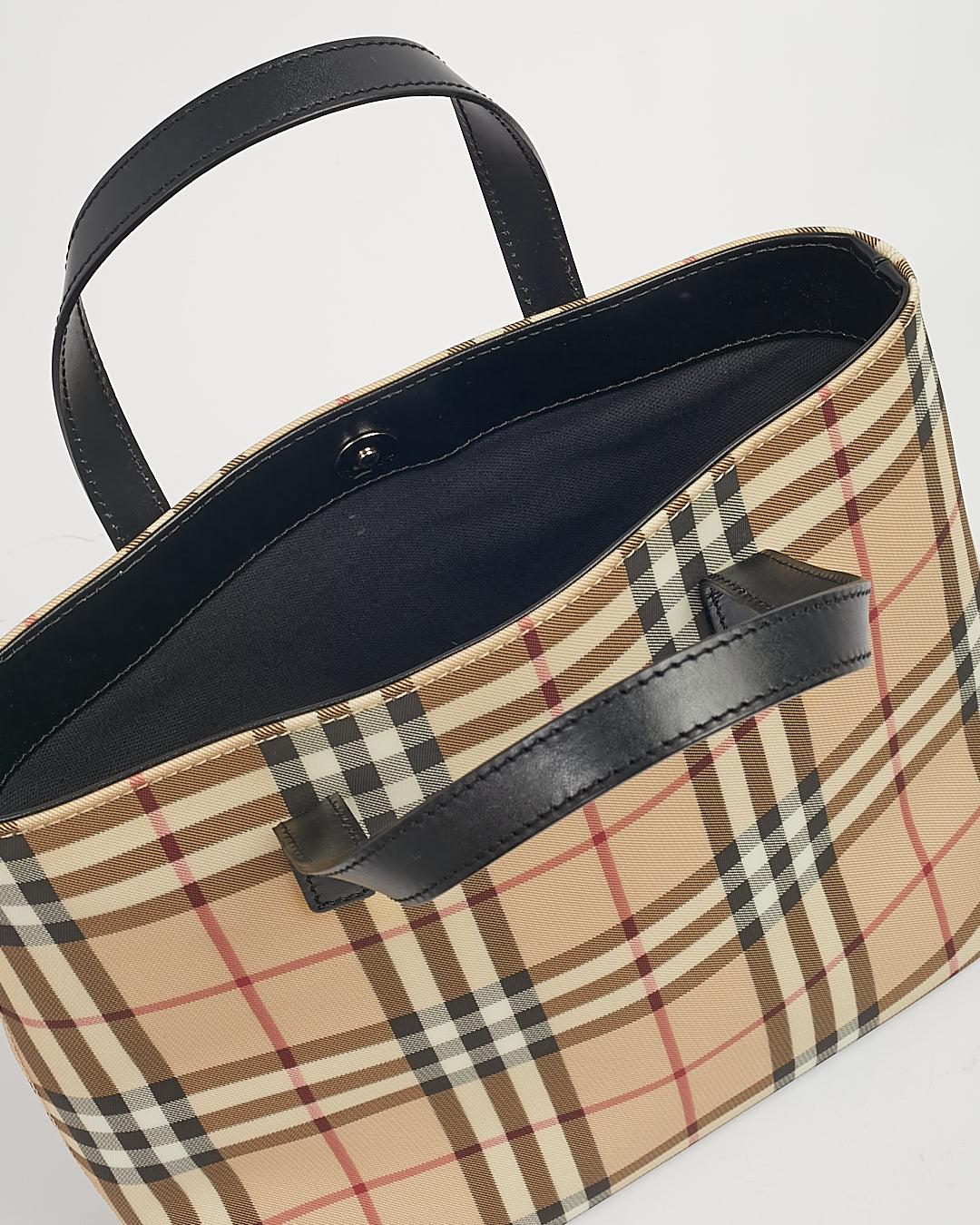 Burberry Beige Coated Canvas Nova Check Tote Bag