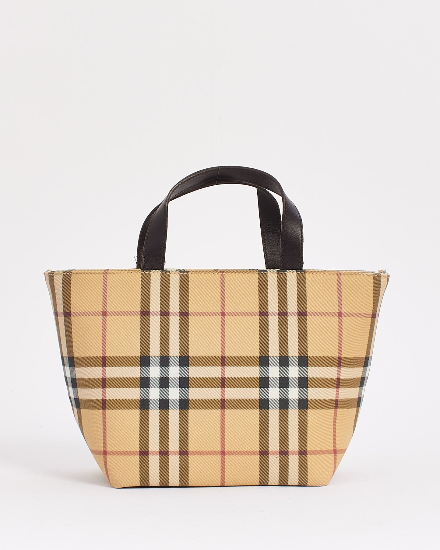 Burberry Beige Nova Check Coated Canvas Tote