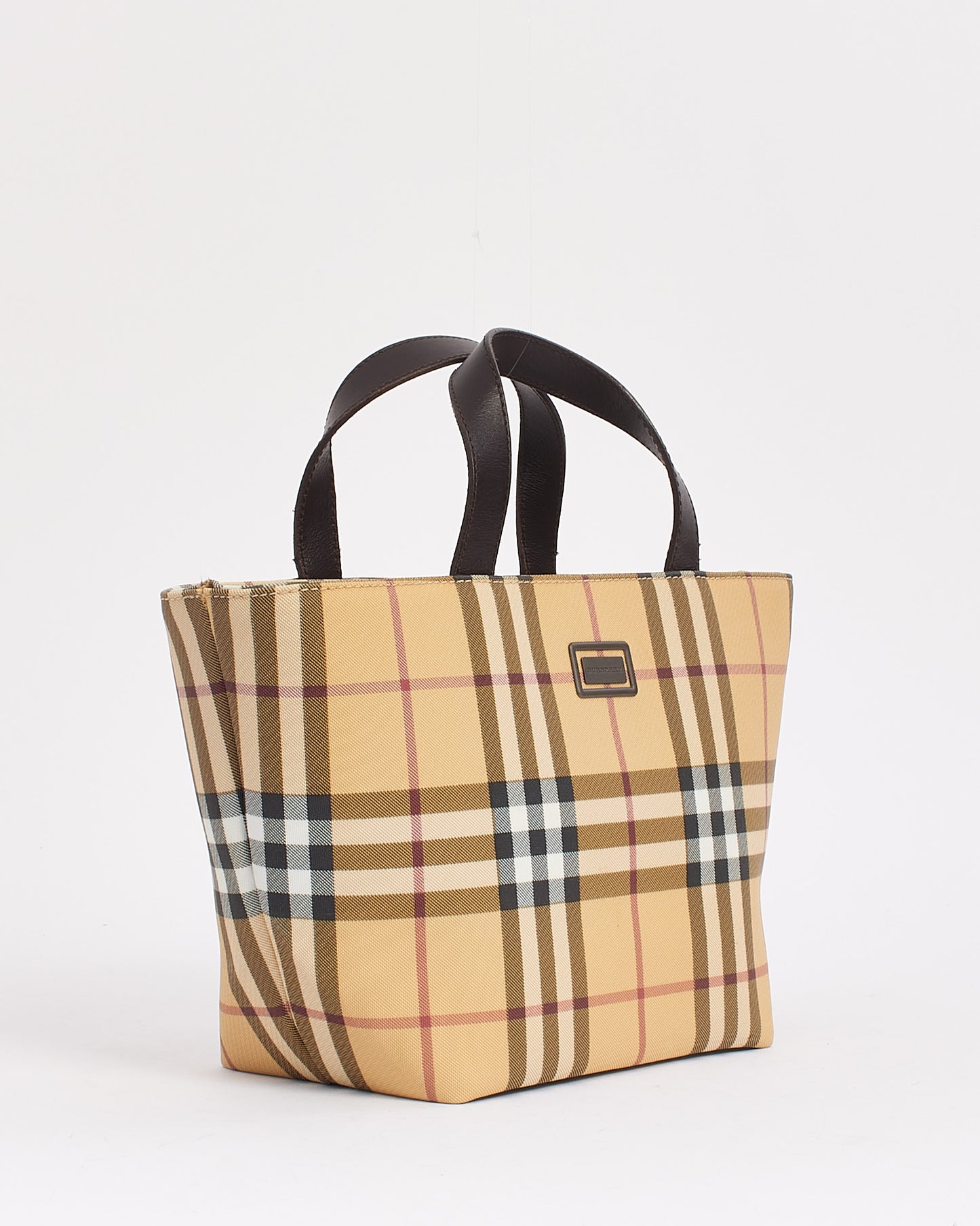 Burberry Beige Nova Check Coated Canvas Tote