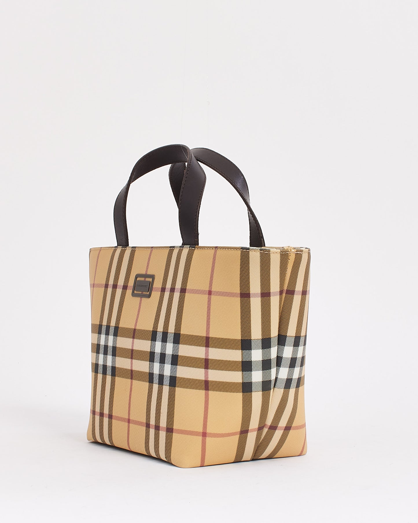 Burberry Beige Nova Check Coated Canvas Tote