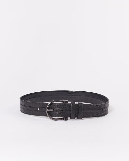 Burberry Black Leather Buckle Belt - 32/80