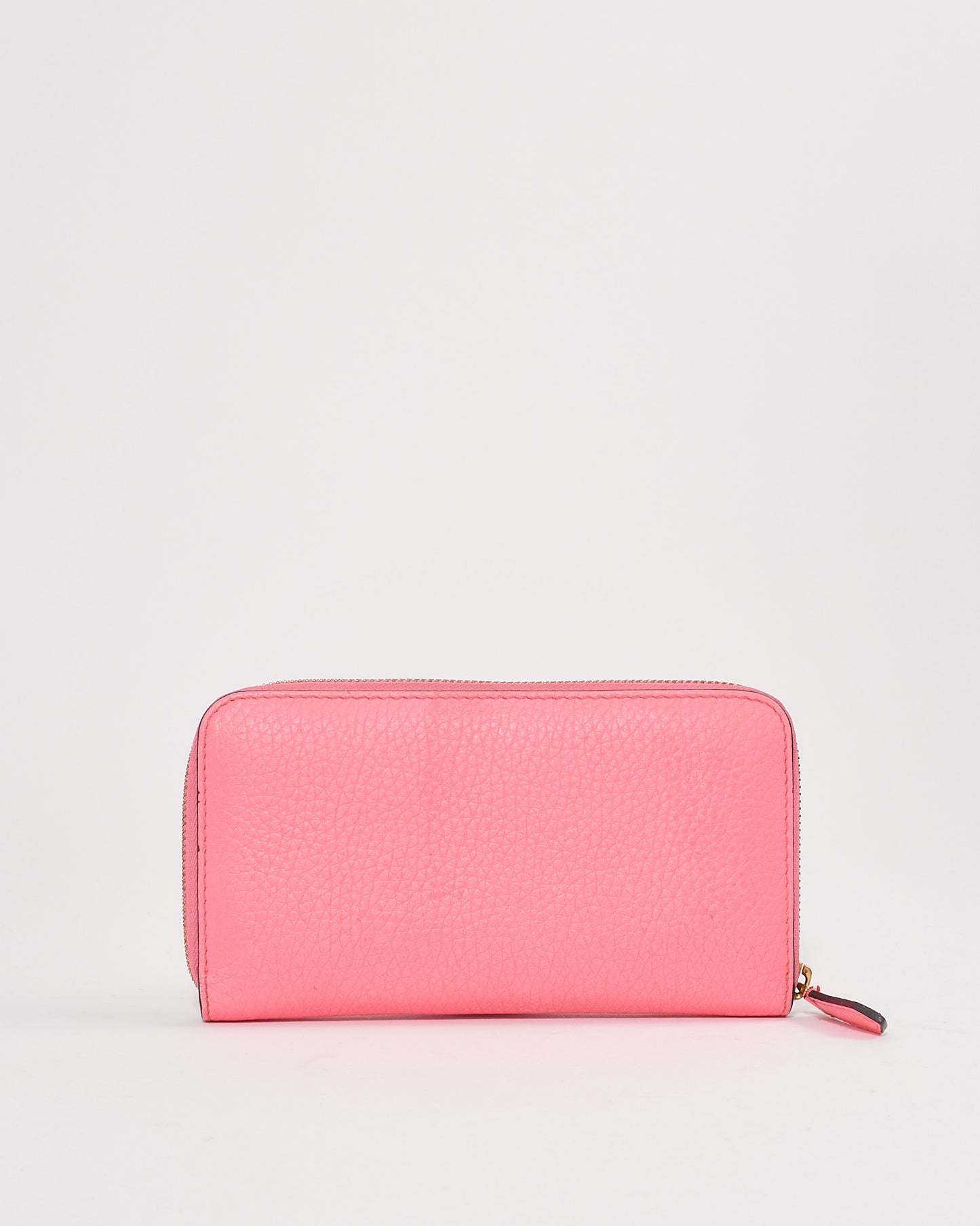 Burberry Pink Grained Leather Zippy Wallet