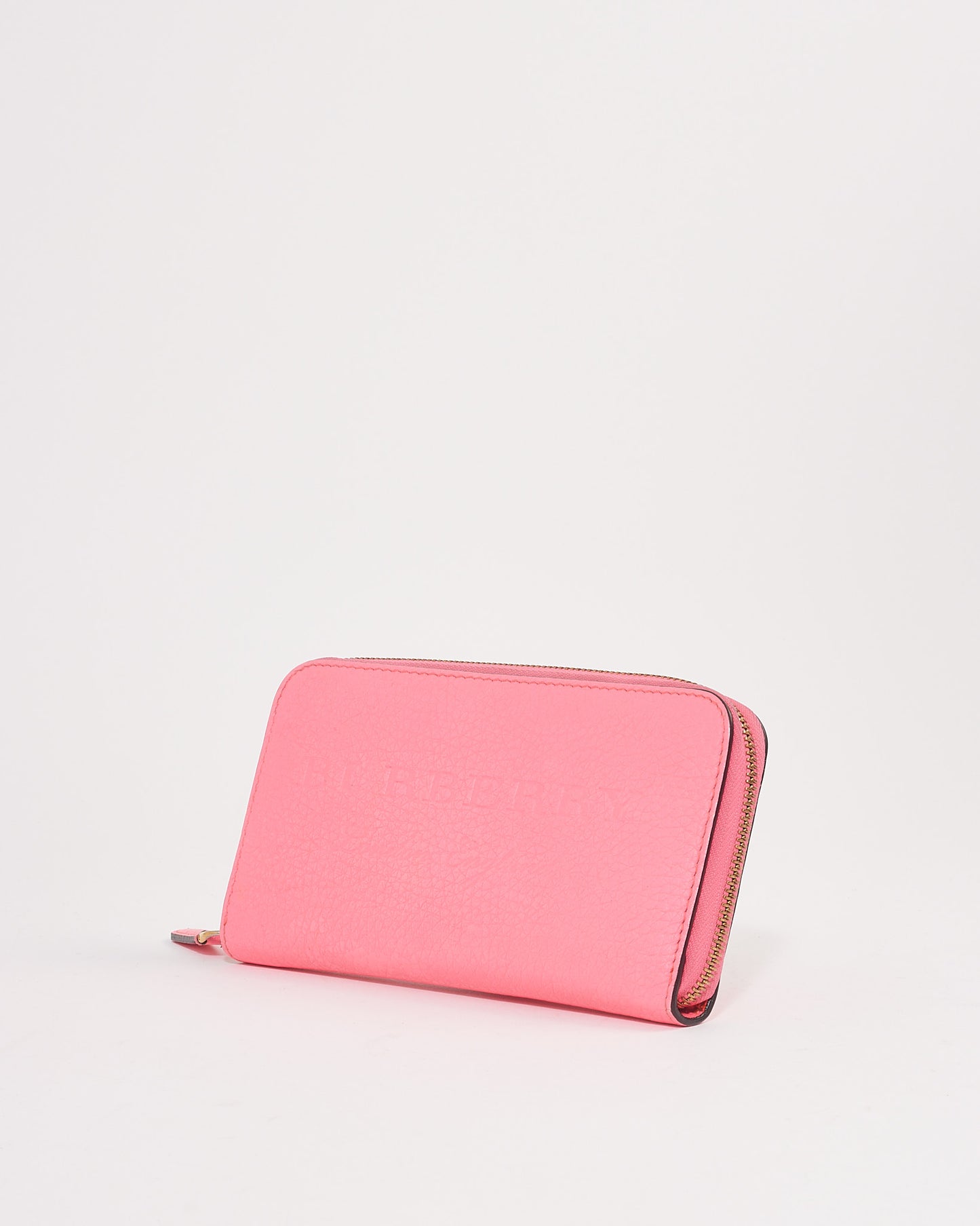 Burberry Pink Grained Leather Zippy Wallet