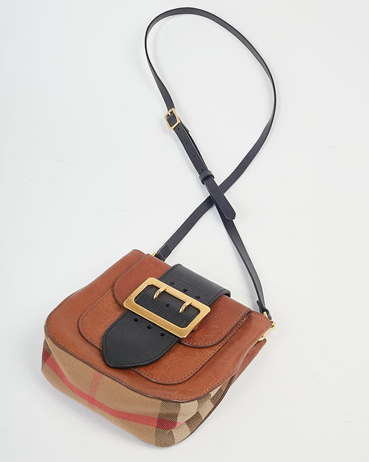 Burberry Tan/Black Buckle Crossbody Bag